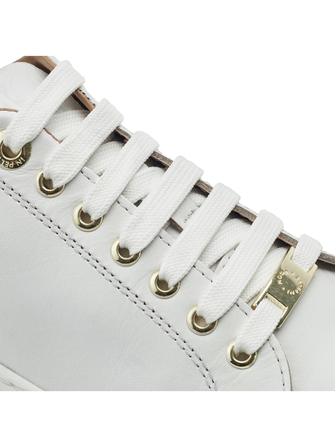  image of moda-in-pelle-cherrie-white-leather-slab-sole-trainer