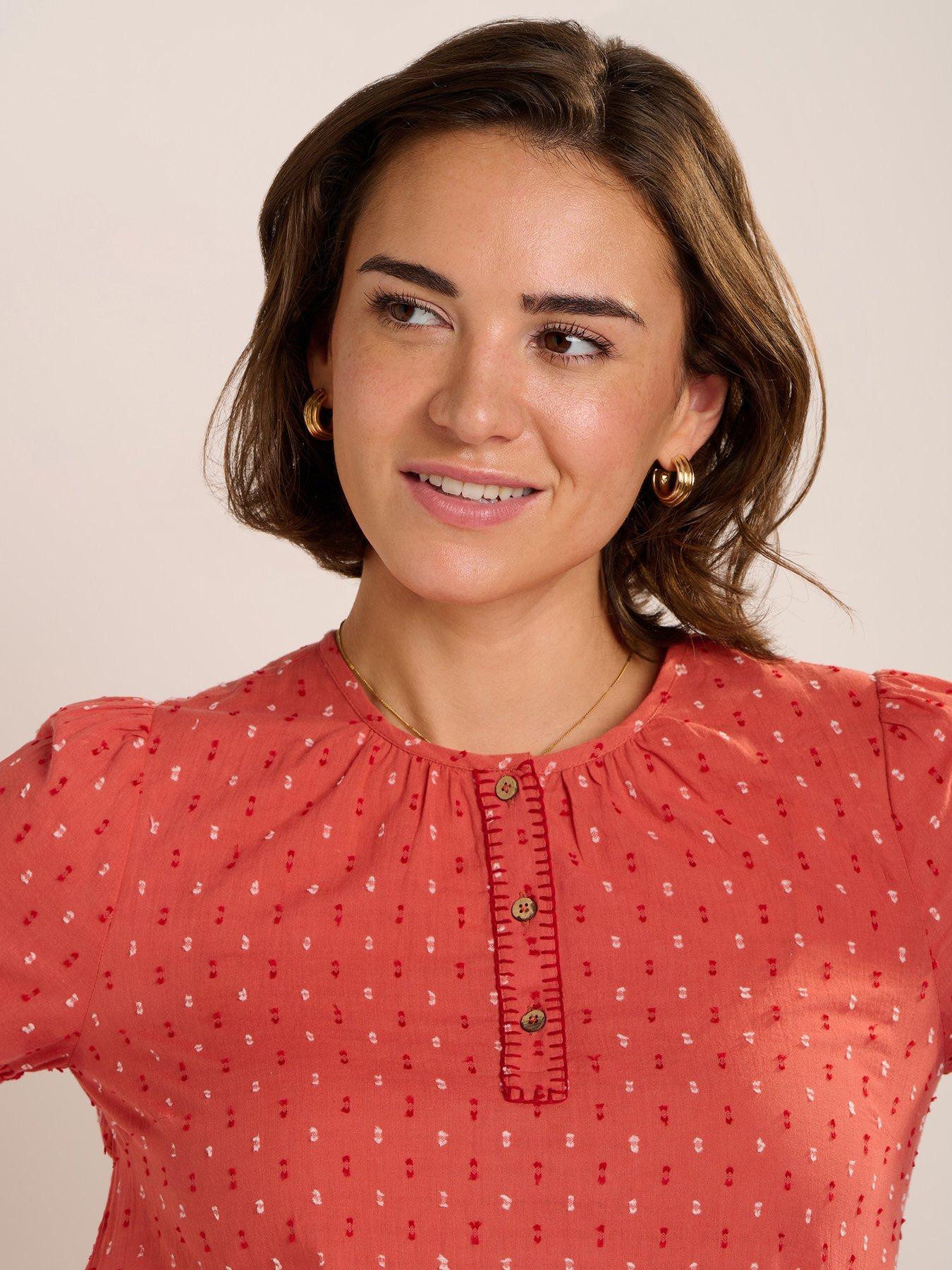  image of brakeburn-shingle-blouse-orange