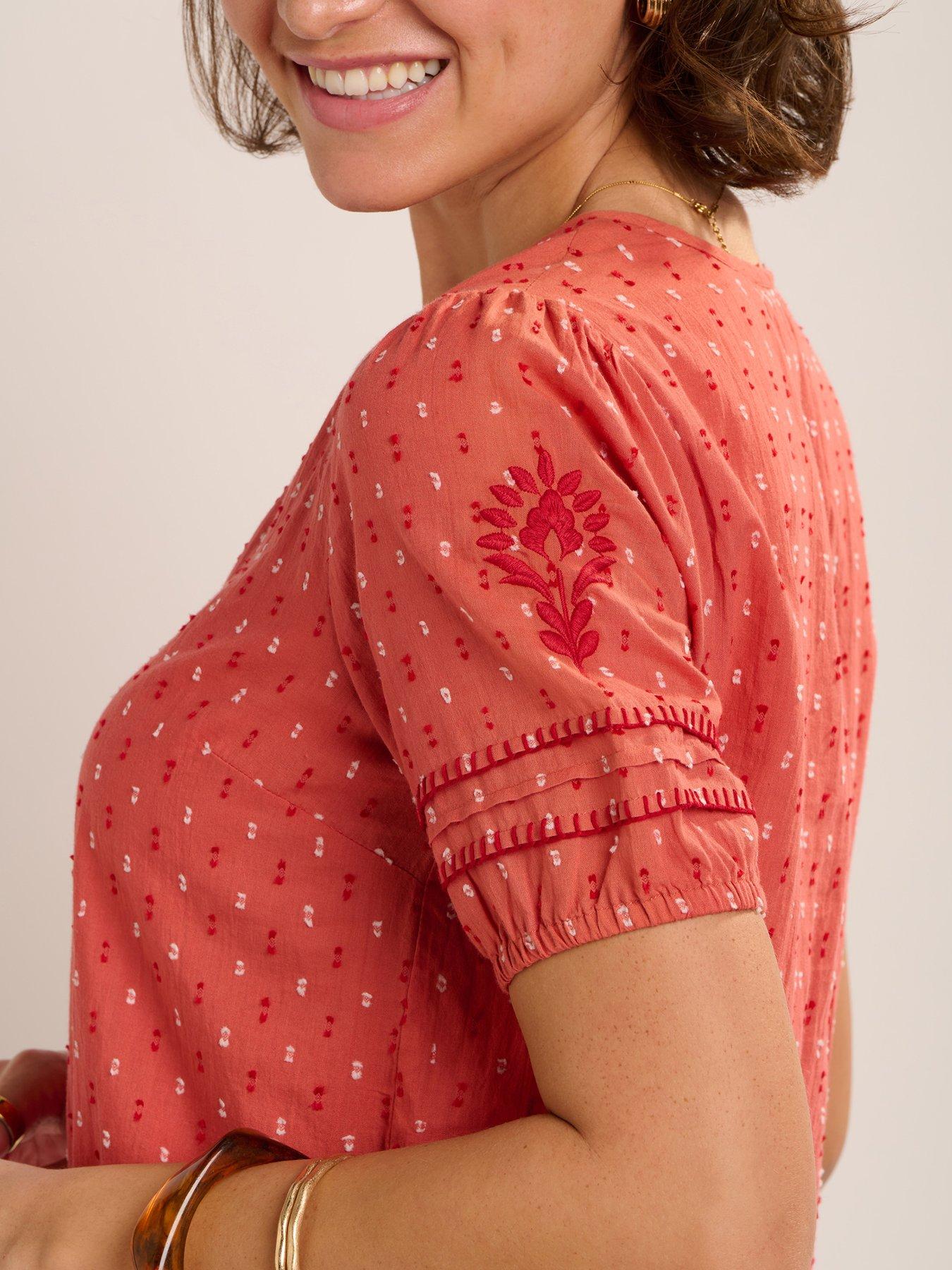  image of brakeburn-shingle-blouse-orange