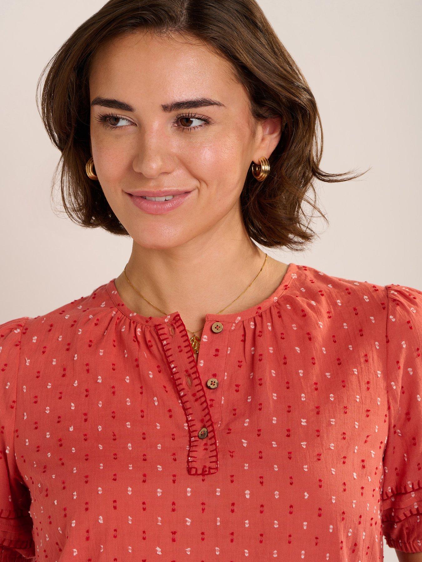  image of brakeburn-shingle-blouse-orange