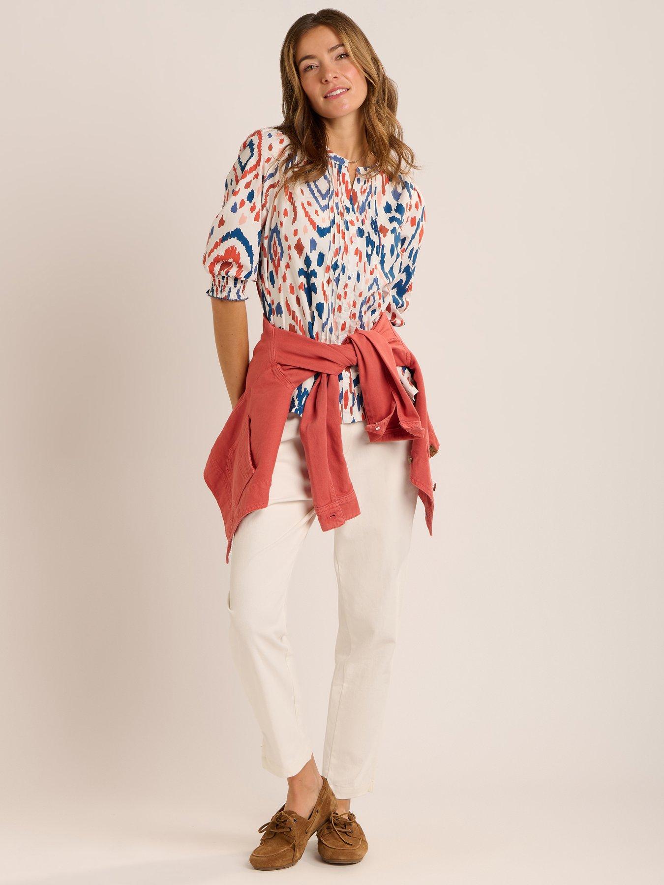 Image 7 of 7 of Brakeburn Yuki Abstract Print Half Sleeve Blouse - Multi