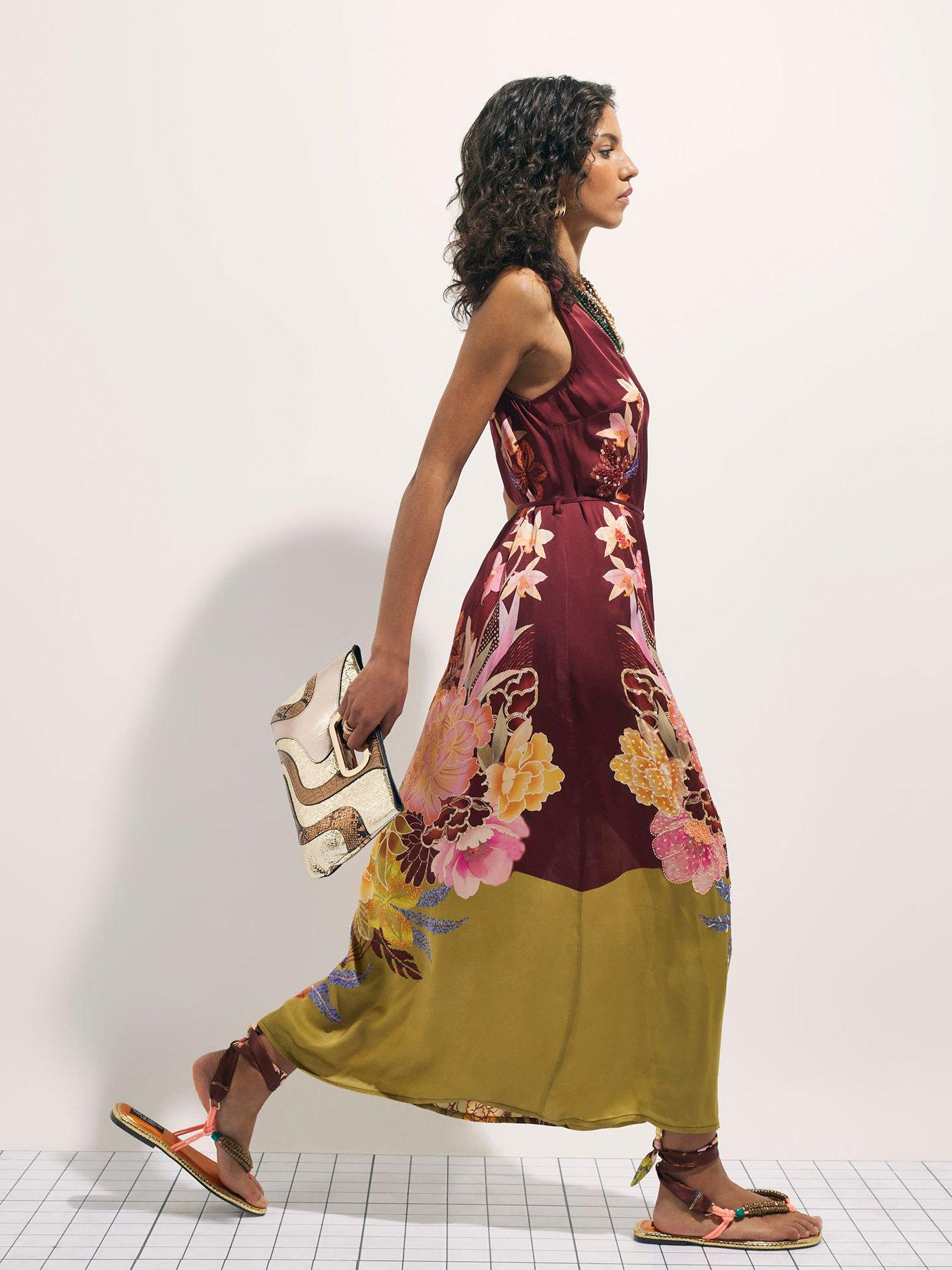 Image 3 of 4 of River Island Terry De Havilland Oriental Maxi - Brown