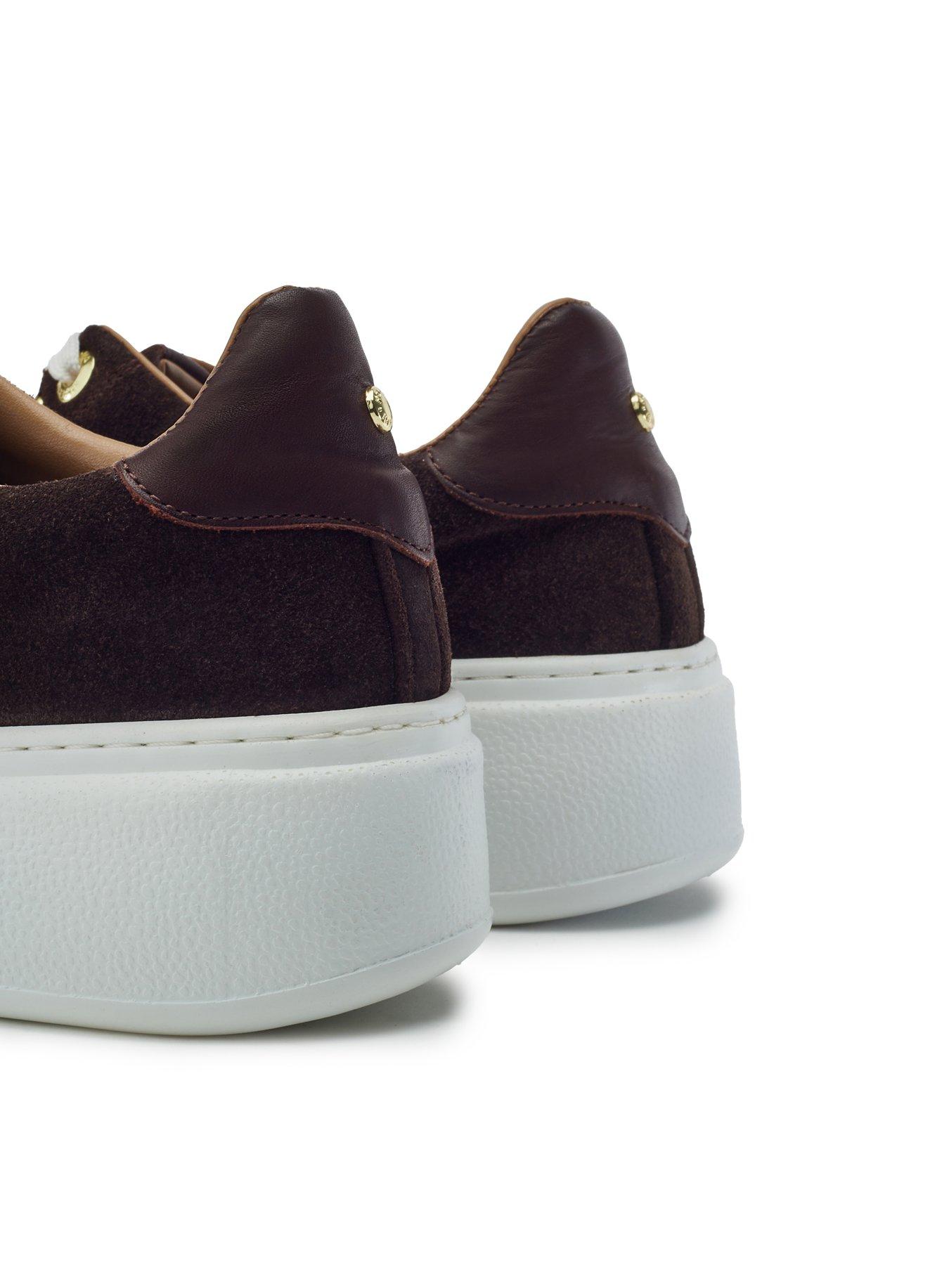 Image 3 of 3 of Moda In Pelle Cherrie Brown Suede Slab Sole Trainer