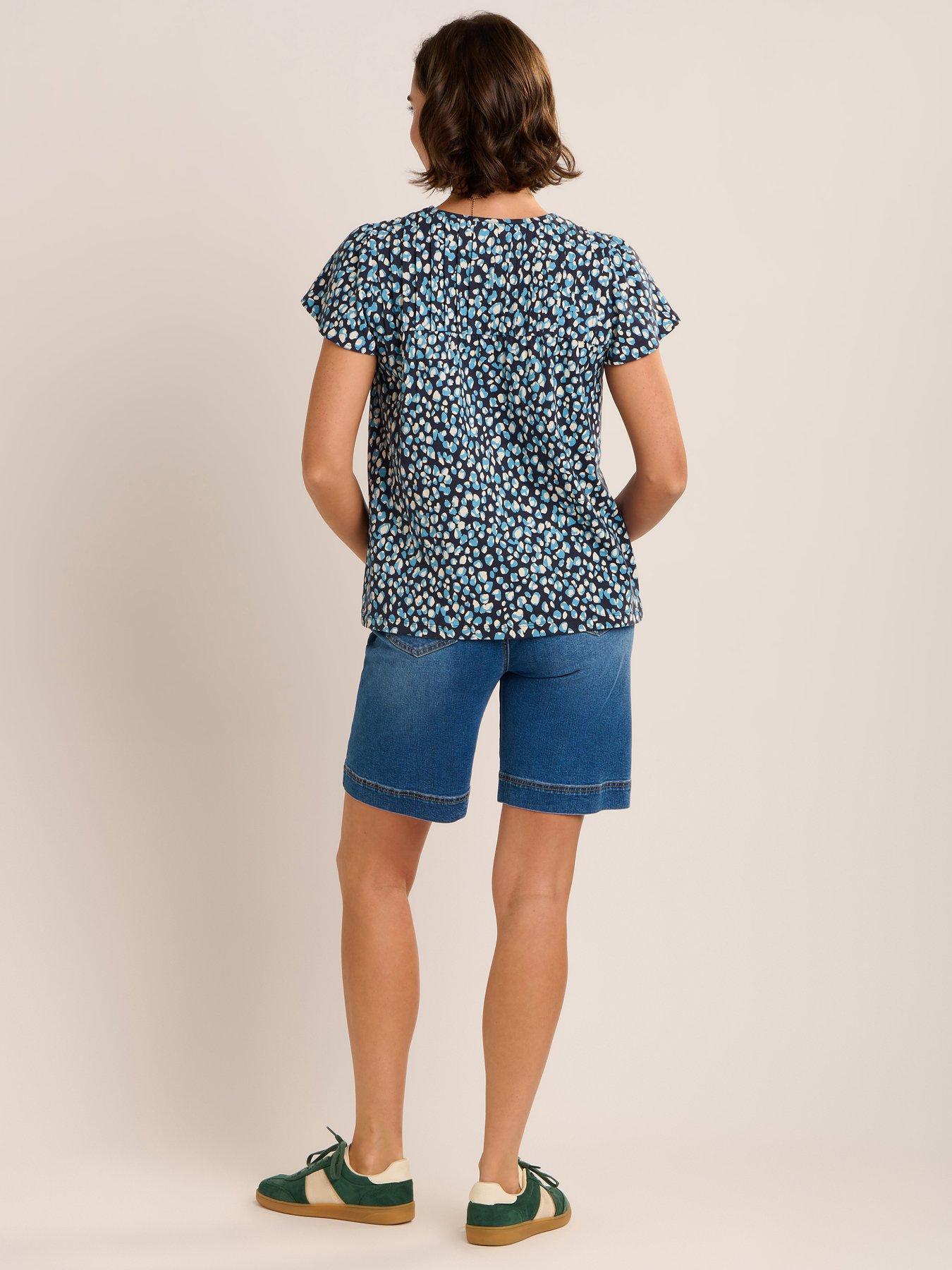 stillFront image of brakeburn-beau-bubble-blouse-blue