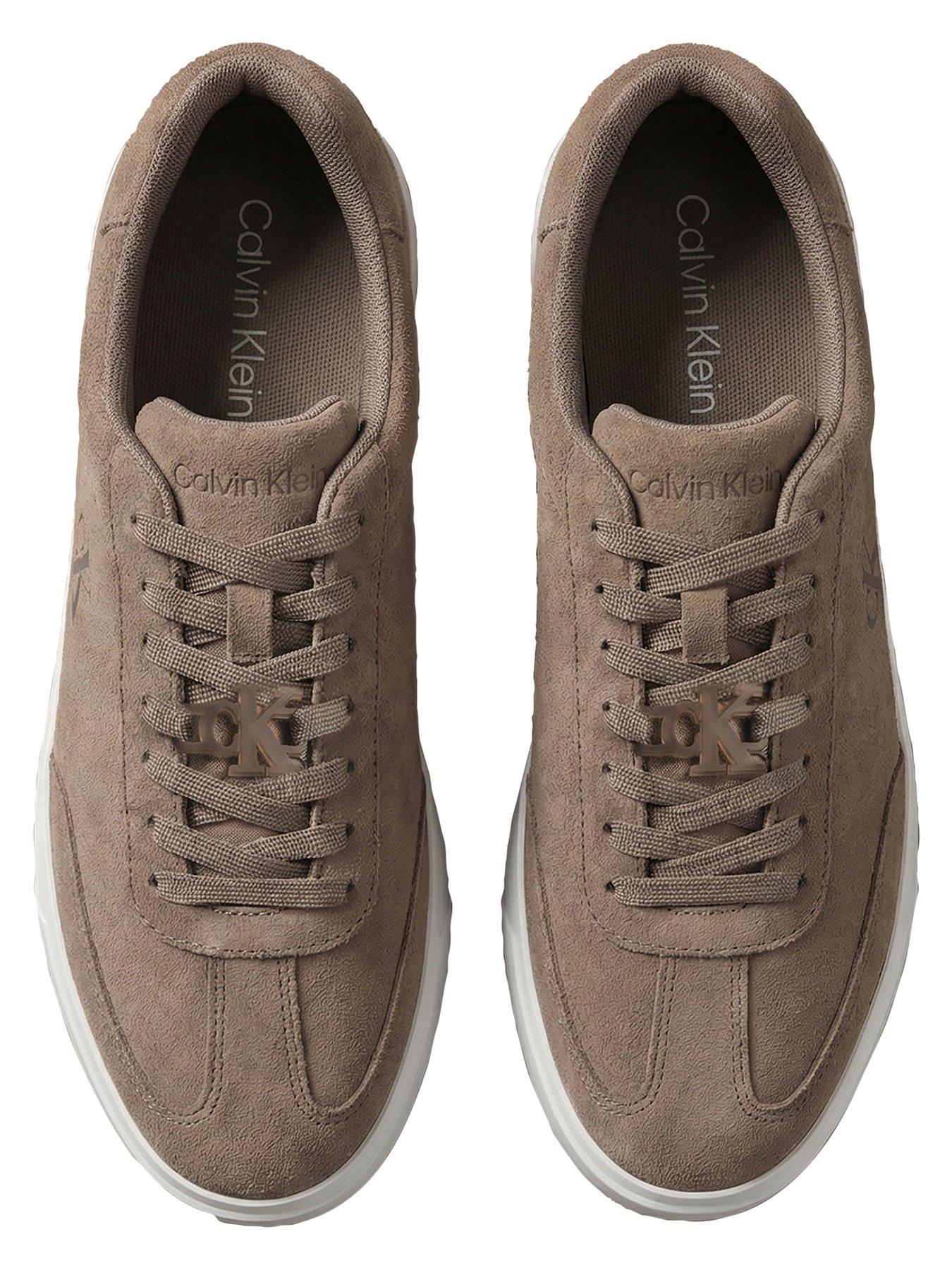 Image 4 of 5 of Calvin Klein Low Profile Suede Trainers - Beige