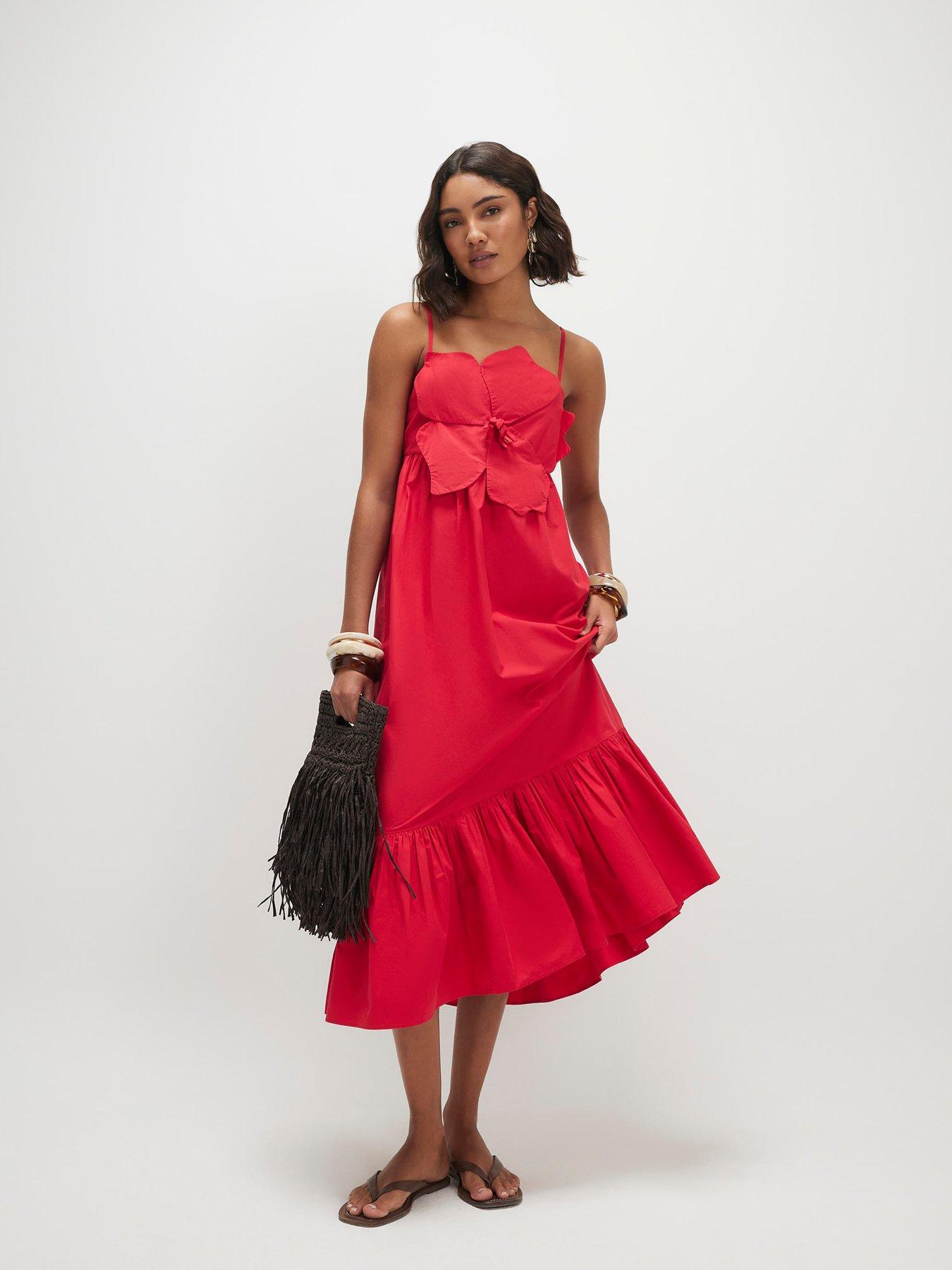 River Island Poppy 3D Flower Maxi - Red