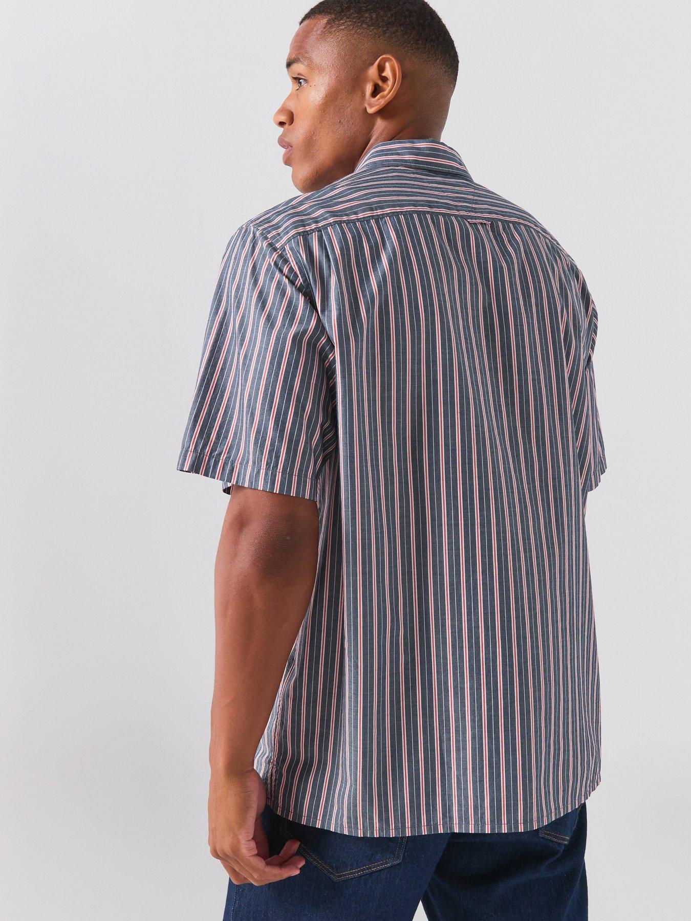 Image 2 of 6 of Tommy Jeans Relaced Poplin Stripe Shortsleeve Shirt - Navy