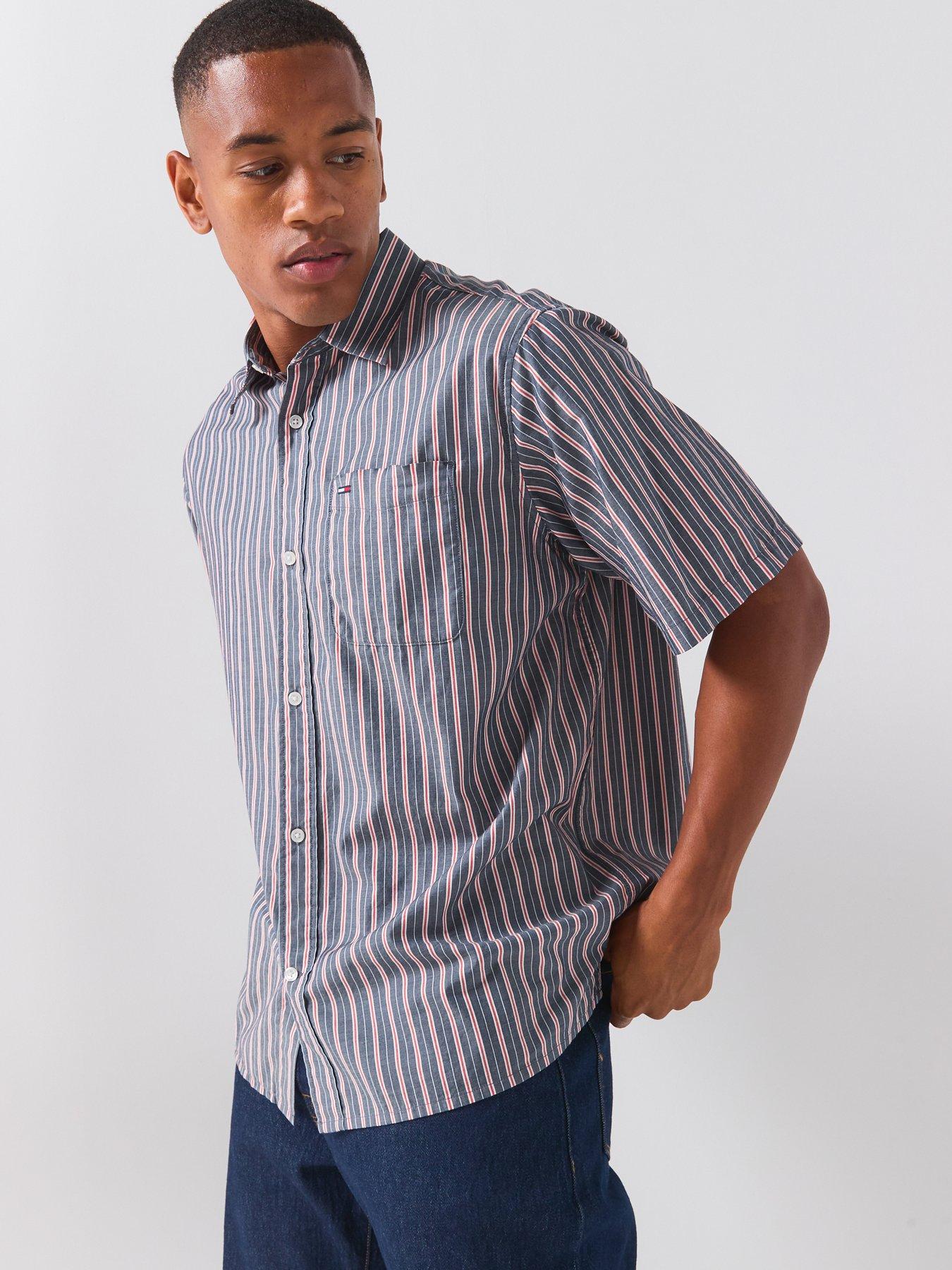 Image 5 of 6 of Tommy Jeans Relaced Poplin Stripe Shortsleeve Shirt - Navy