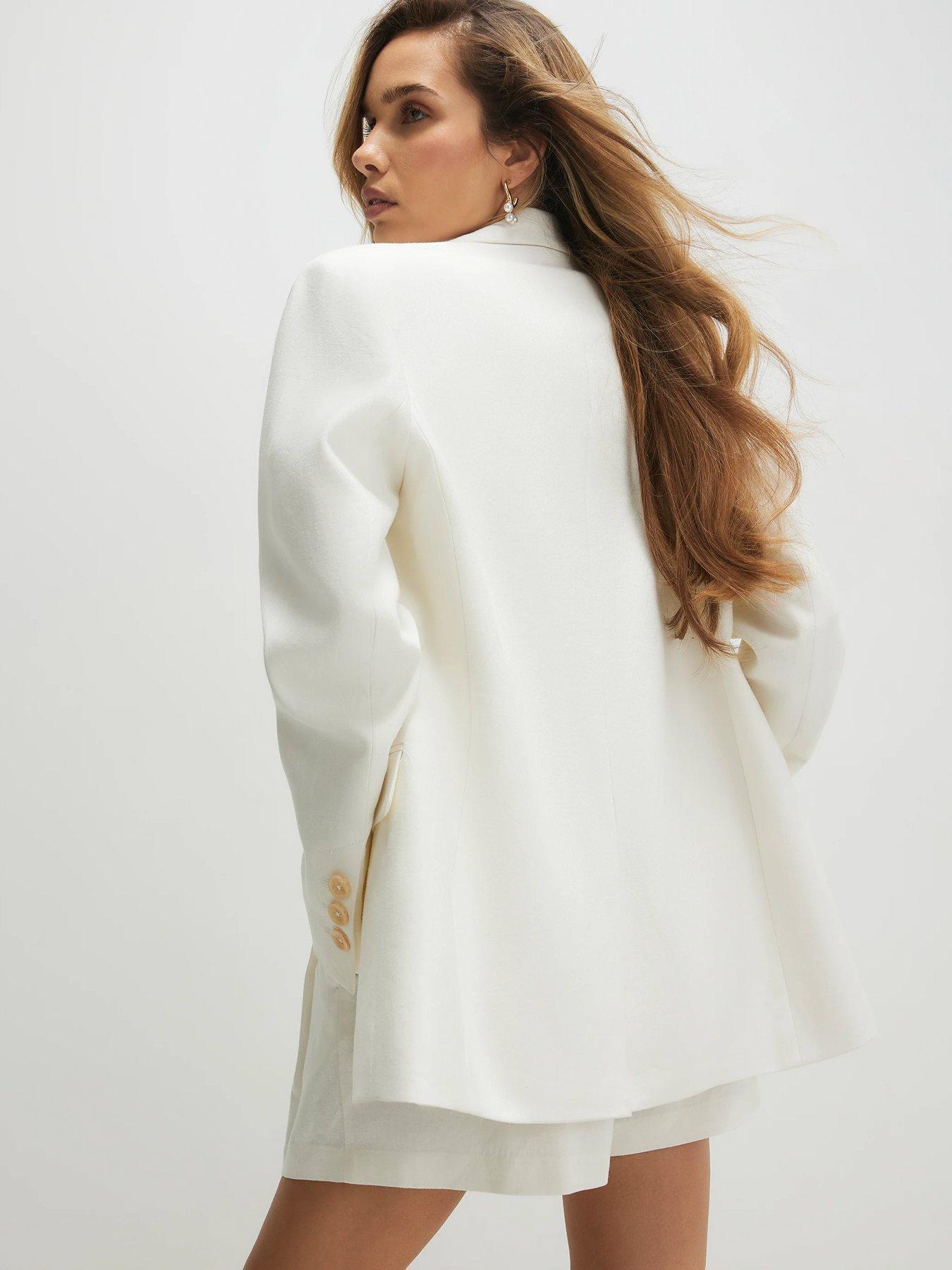Image 2 of 4 of River Island Linen Blazer - White