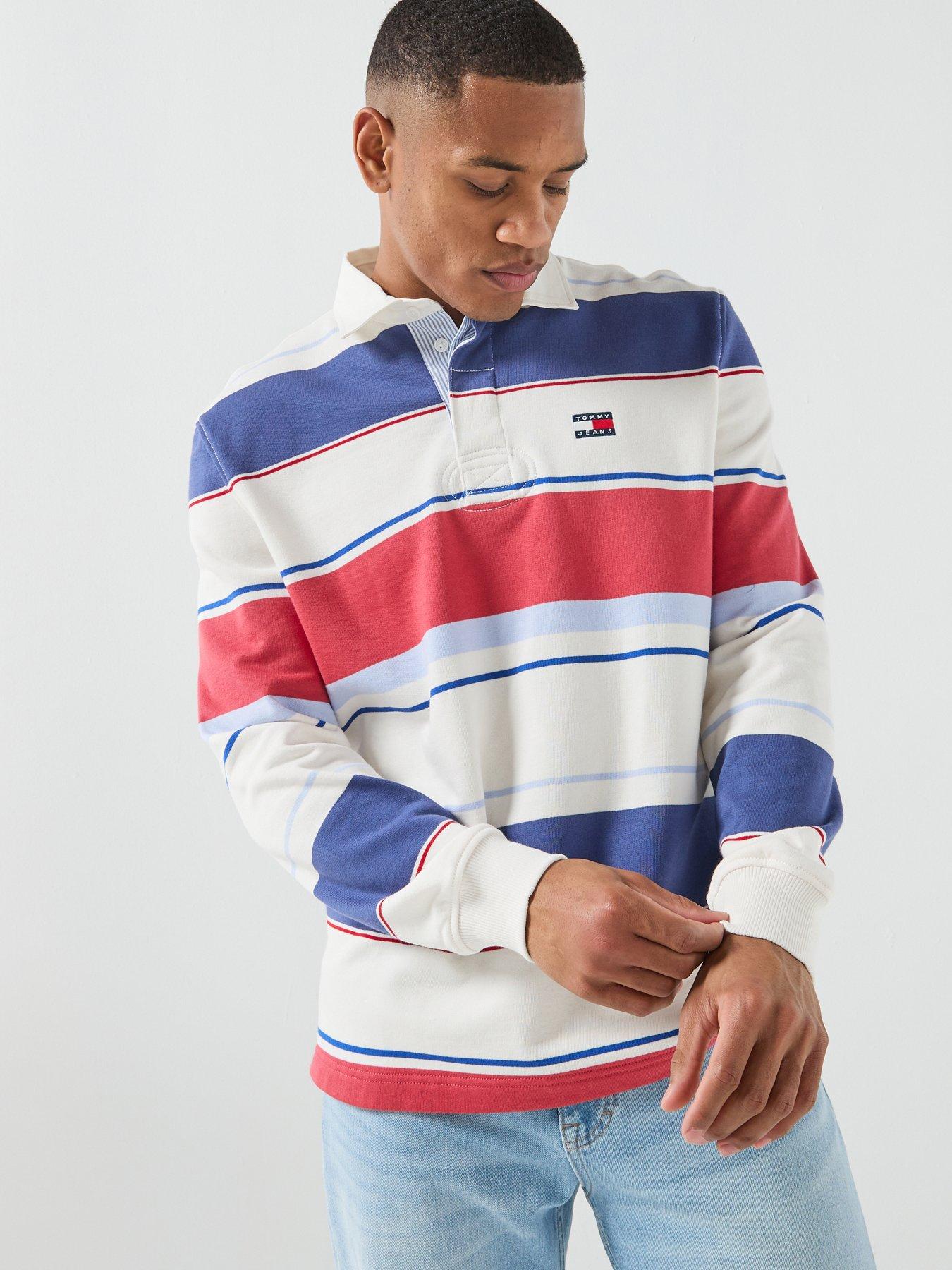 Tommy Jeans Relaxed Fit Stripe Rugby Polo Shirt - Multi