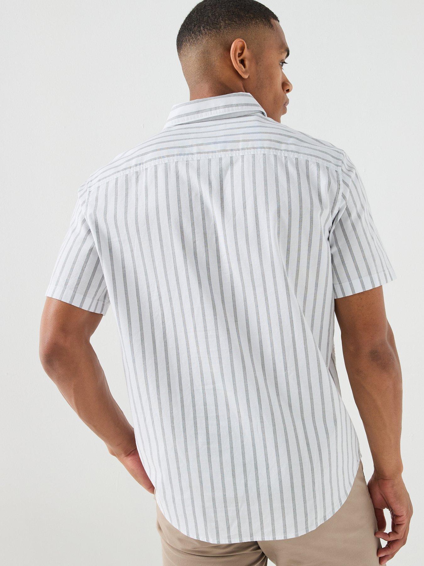 Image 2 of 5 of Calvin Klein Jeans SS YD Stripe Oxford Classic Shirt - White