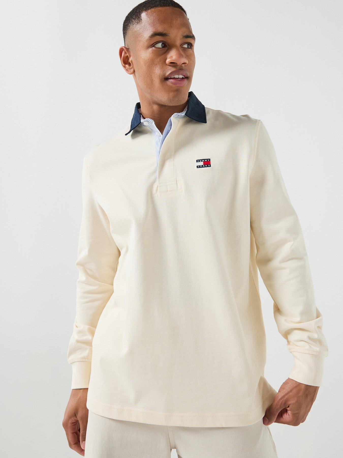 Tommy Jeans Relaxed Fit Badge Rugby Polo - Off White