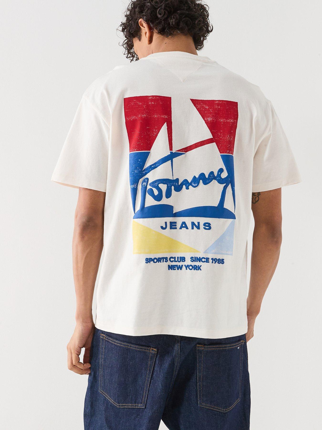 Tommy Jeans Relaxed Fit Back Graphic Sailboat T-Shirt - White