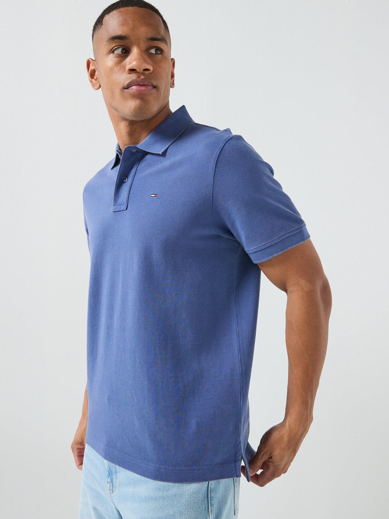 Tommy Jeans Regular Classic Flag Washed Polo Shirt - Blue