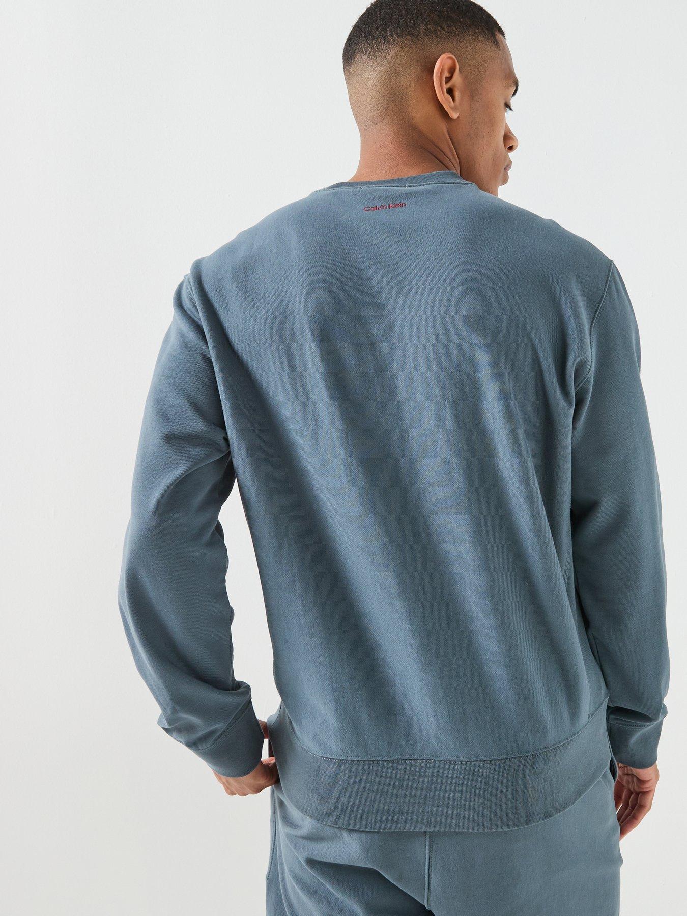 Image 2 of 6 of Calvin Klein Jeans Premium Terry Crew Sweatshirt - Dark Green