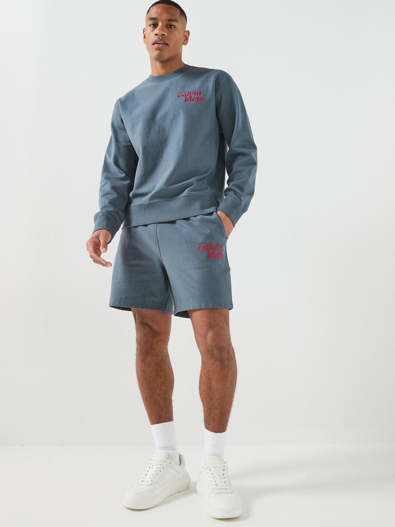 Image 3 of 6 of Calvin Klein Jeans Premium Terry Crew Sweatshirt - Dark Green