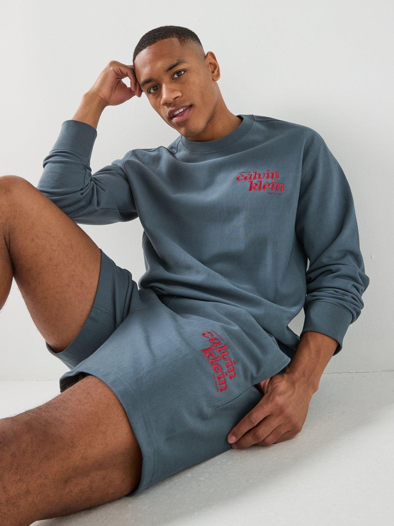 Image 5 of 6 of Calvin Klein Jeans Premium Terry Crew Sweatshirt - Dark Green