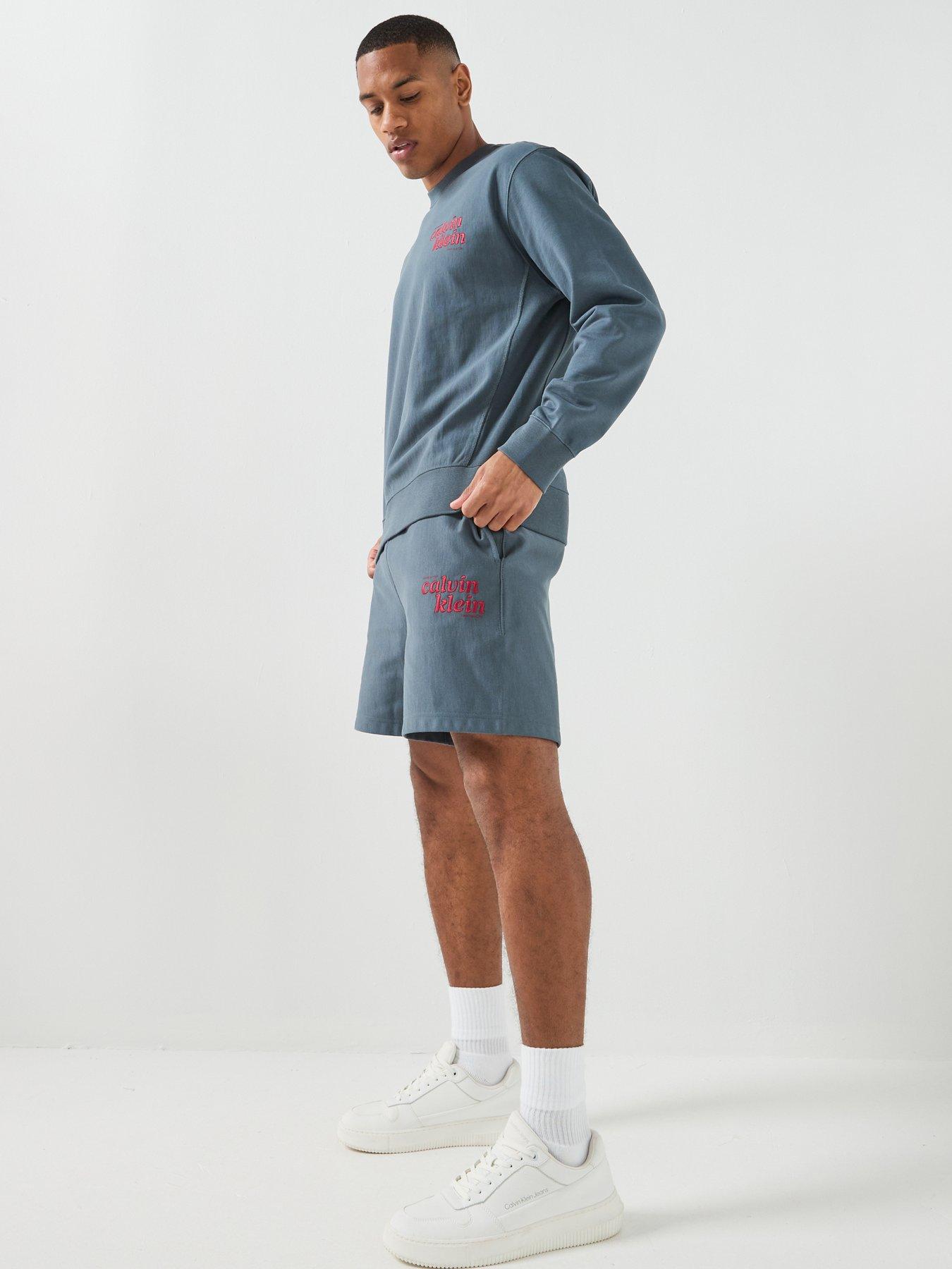 Image 3 of 6 of Calvin Klein Jeans Premium Terry Graphic Sweat Short - Dark Green