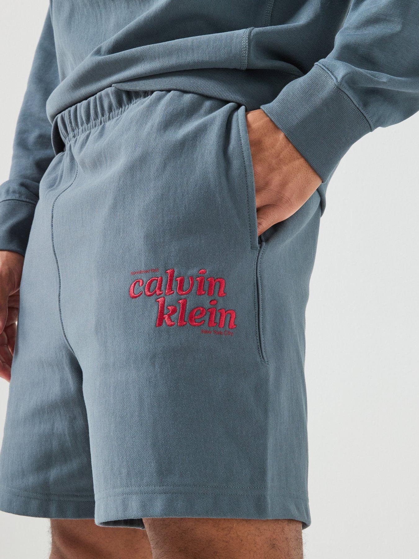 Image 4 of 6 of Calvin Klein Jeans Premium Terry Graphic Sweat Short - Dark Green