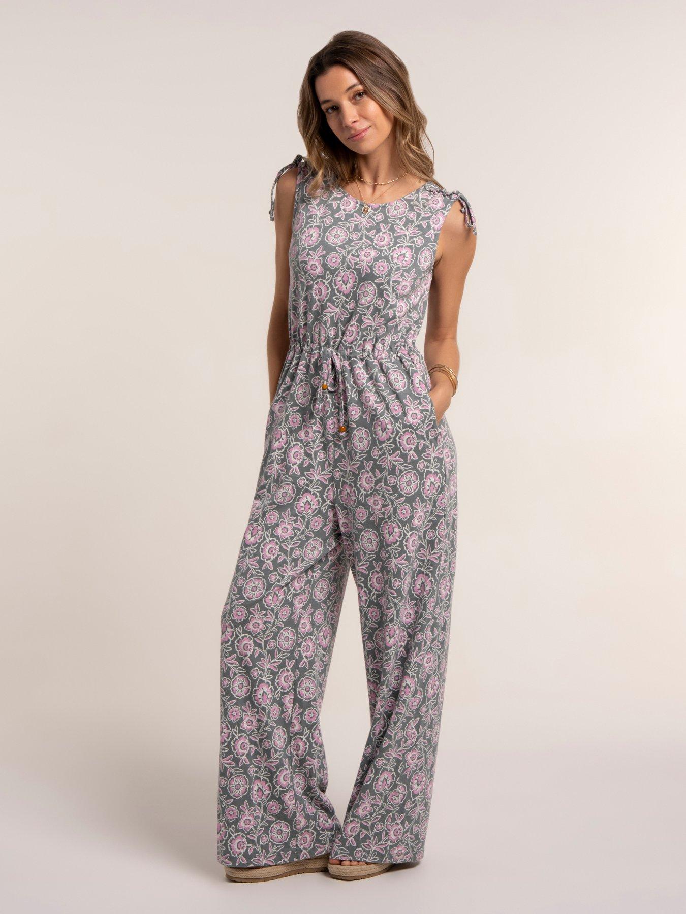 front image of brakeburn-sari-jumpsuit-green