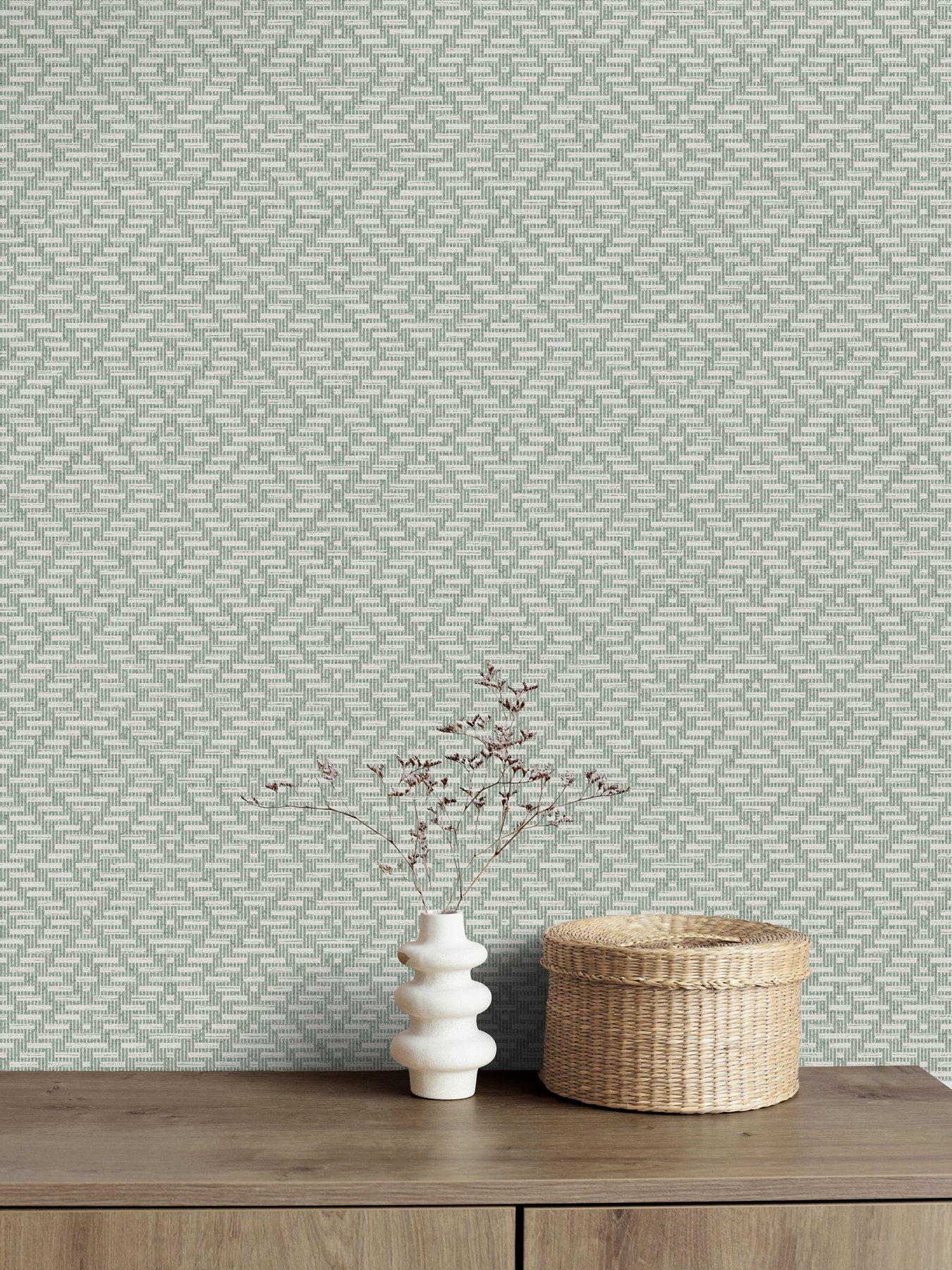 The Very Collection Diamond Weave-Iceberg Green Wallpaper