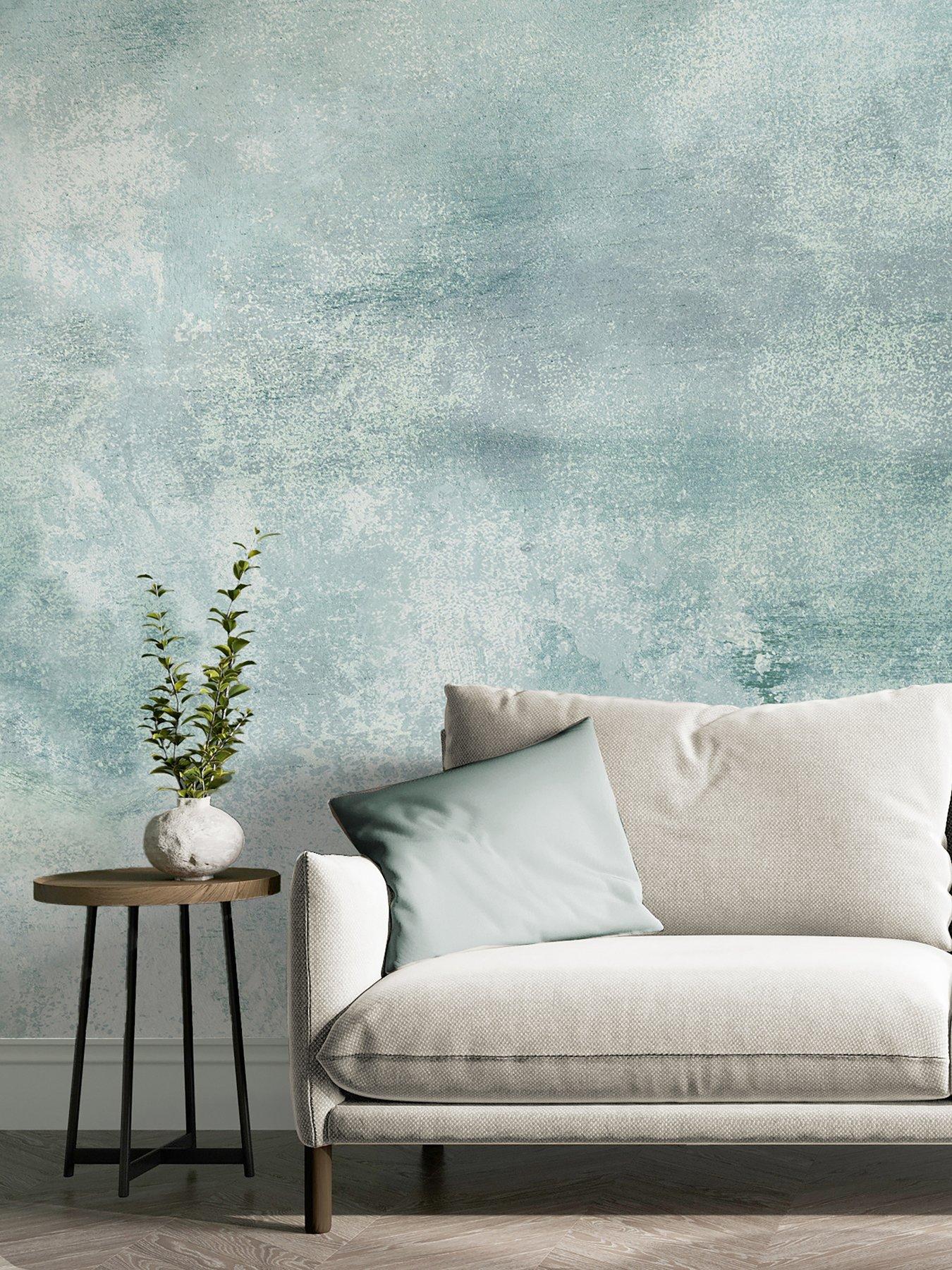 Image 1 of 4 of The Very Collection Distressed Texture Mural-Mineral Blue