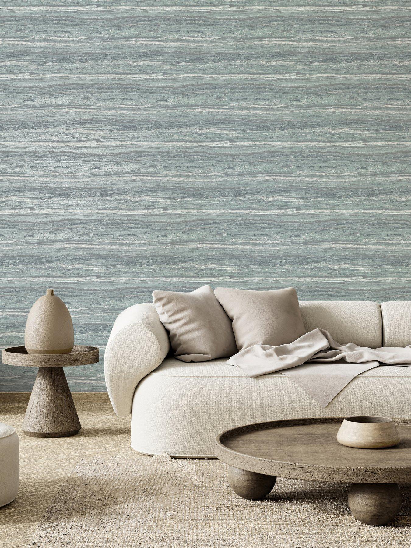 The Very Collection Textured Stone-Abyss Blue Wallpaper
