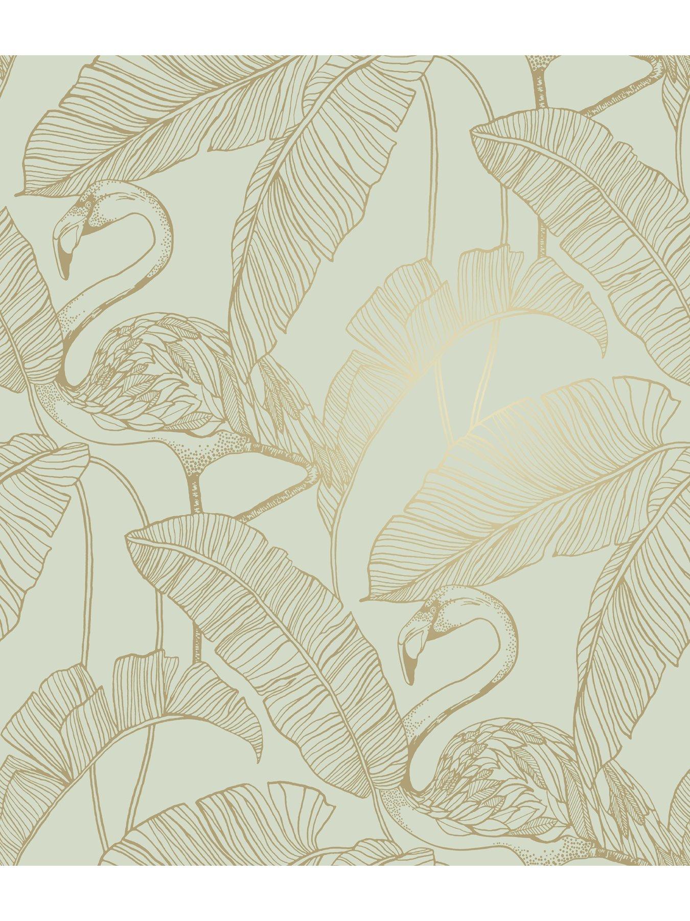  image of the-very-collection-flamingo--mint-wallpaper