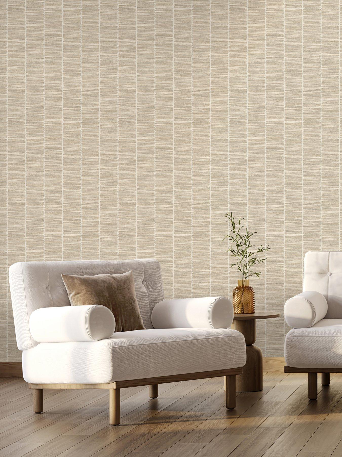 Image 1 of 3 of The Very Collection Textured Stripe-Tanzine Brown Wallpaper