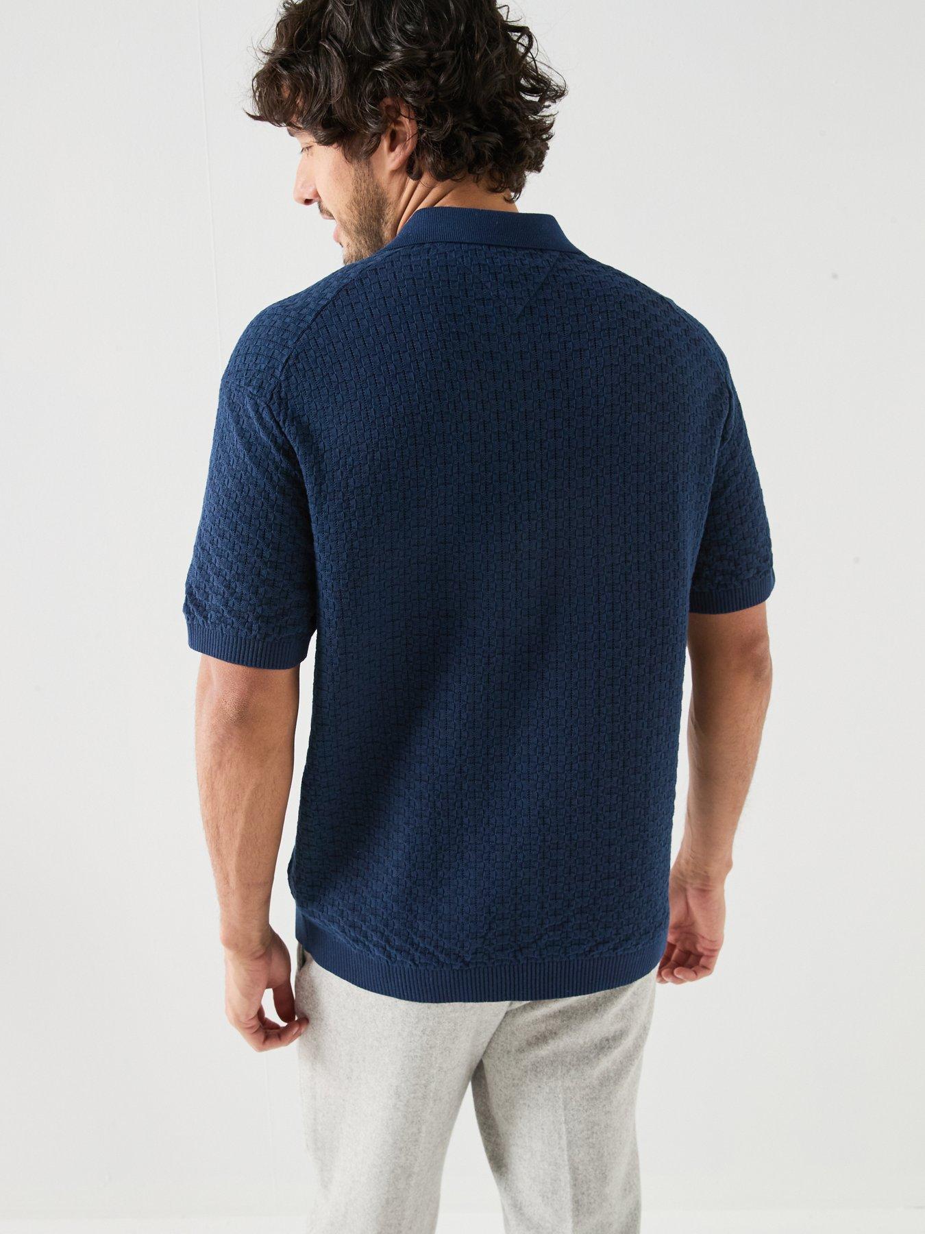Image 2 of 6 of Tommy Hilfiger Washed Structured Polo Shirt - Carbon Navy