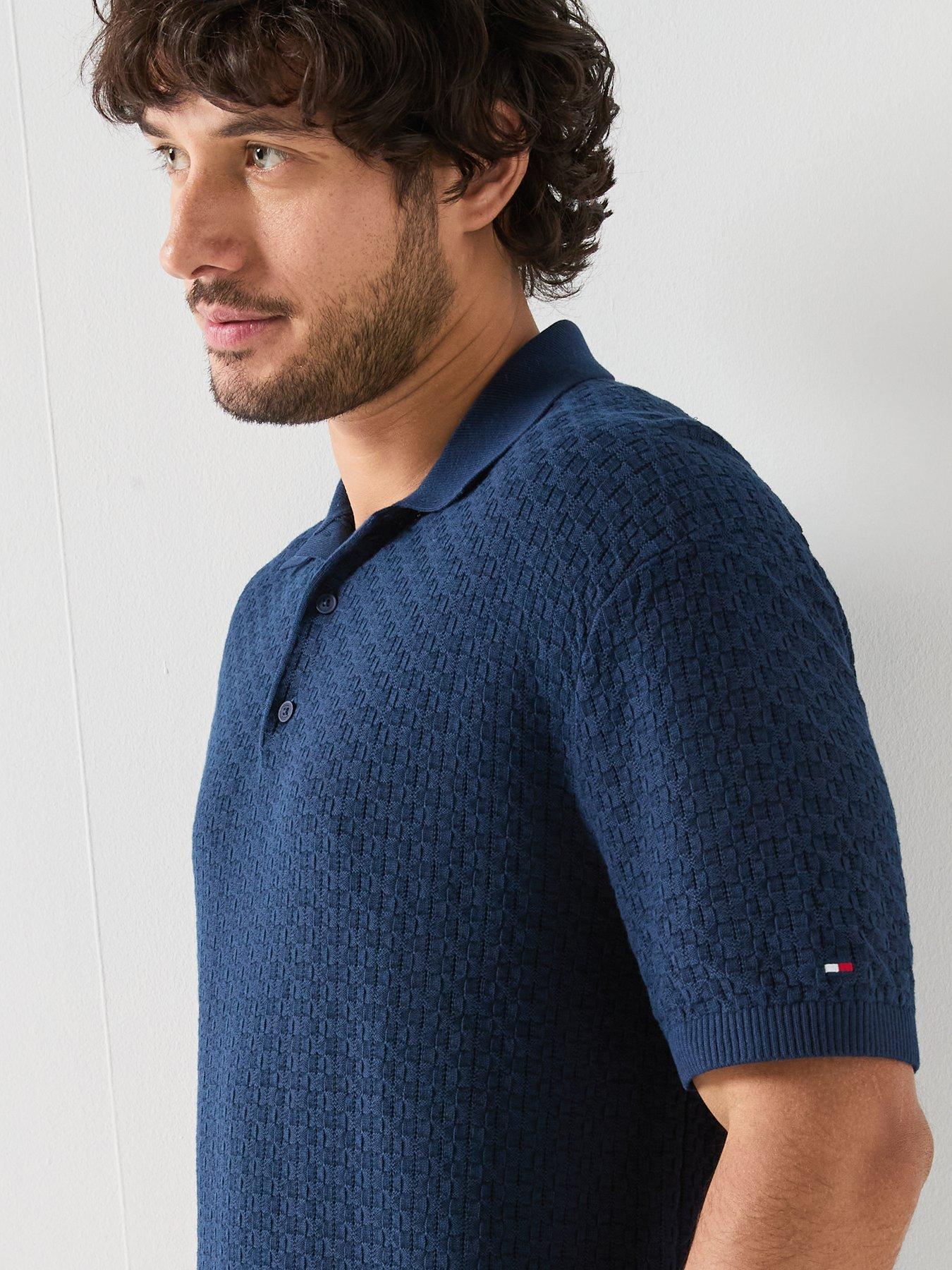 Image 4 of 6 of Tommy Hilfiger Washed Structured Polo Shirt - Carbon Navy