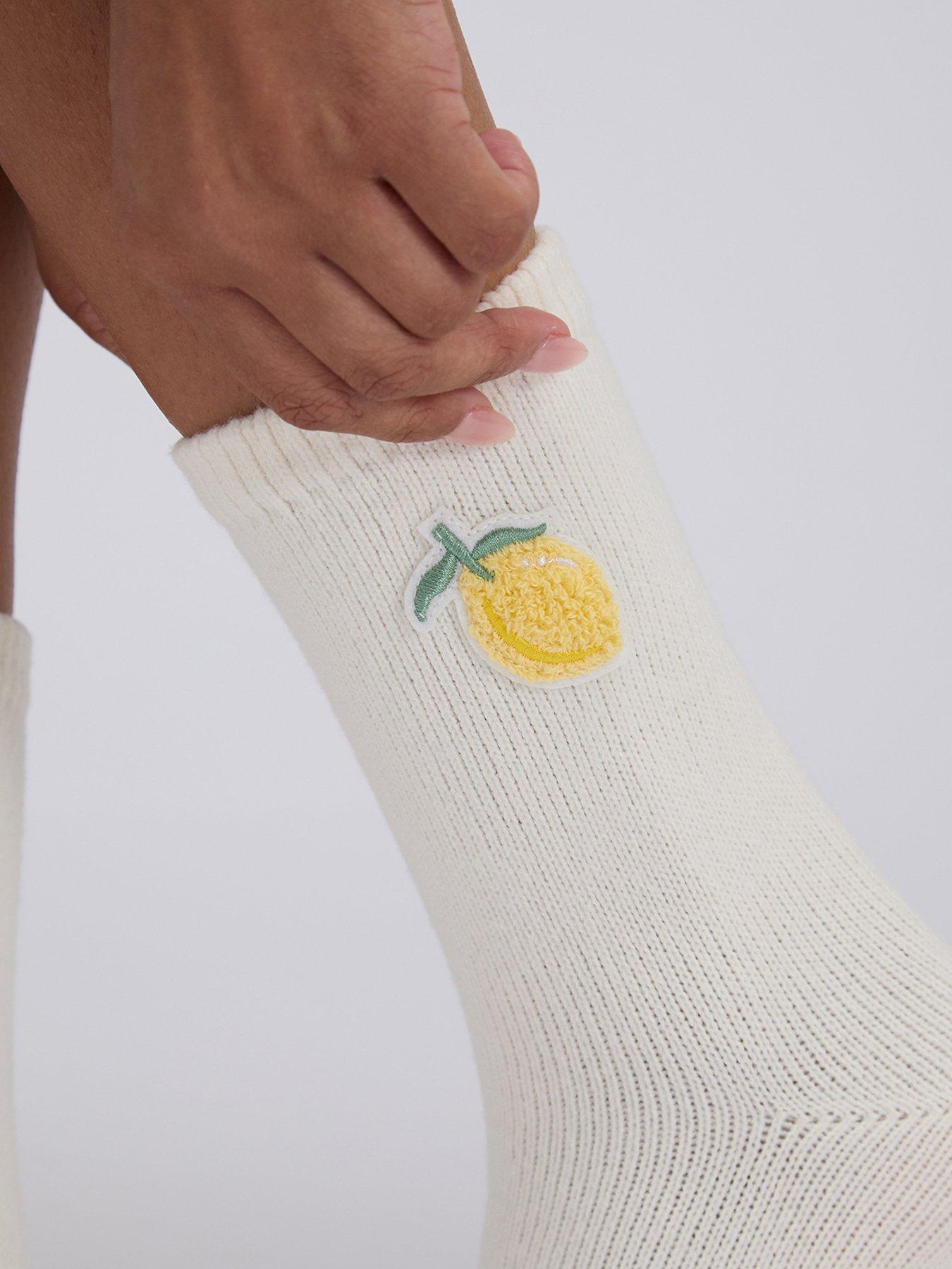  image of boux-avenue-lemon-cosy-sock-ivory-mix