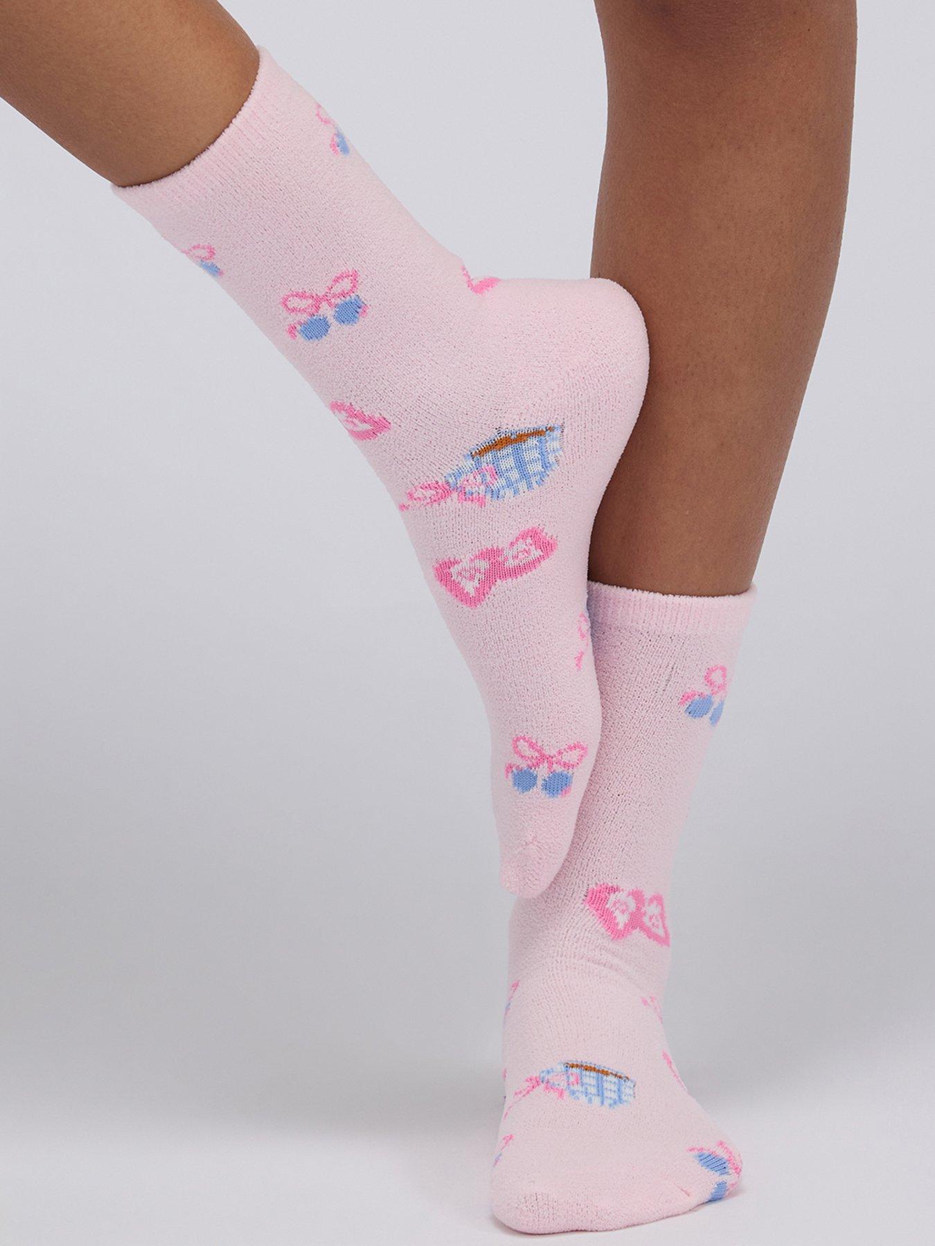 Boux Avenue Breakfast Print Cosy Sock - Pink Mix