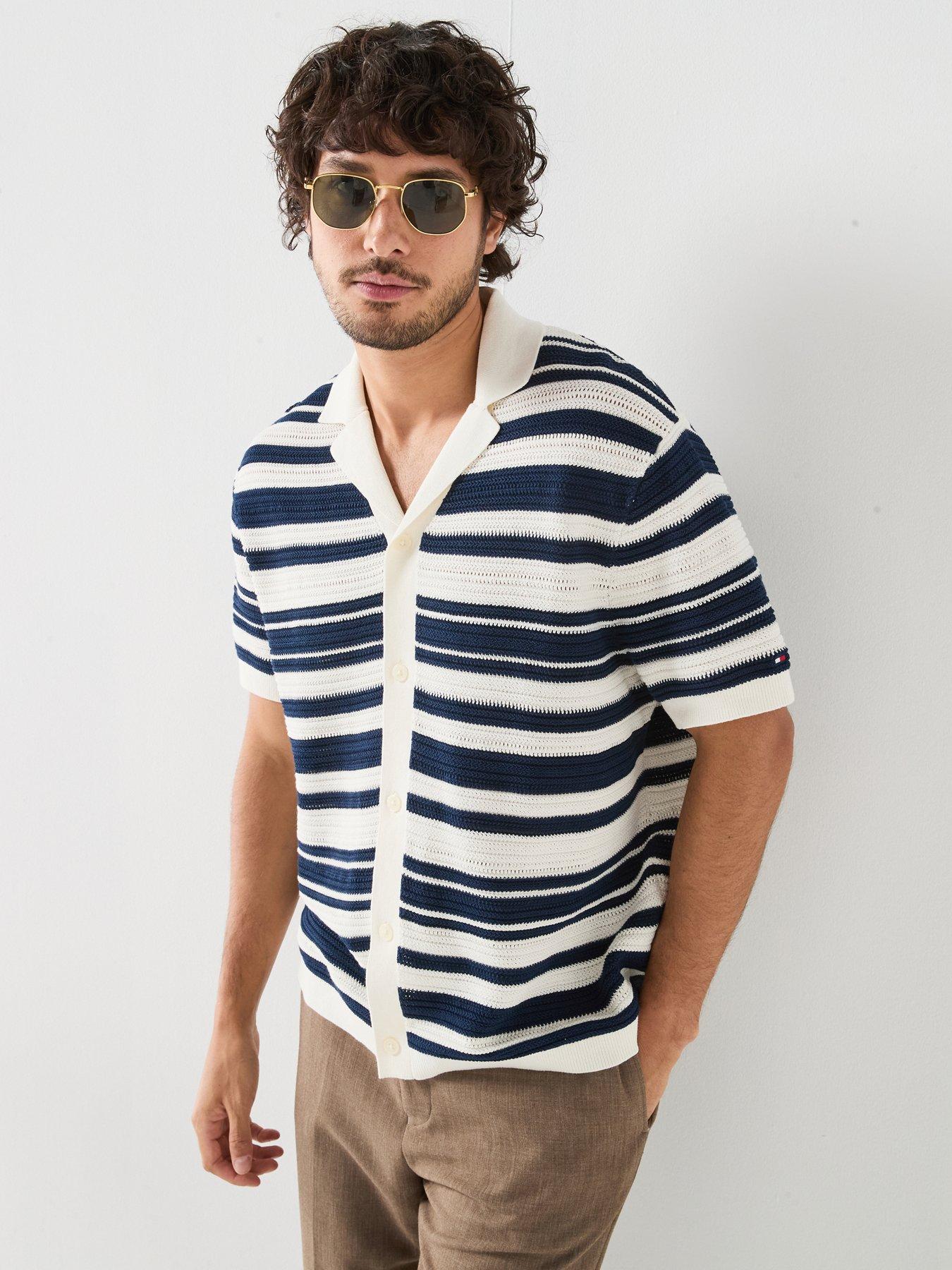 Tommy Hilfiger Breton Stripe Knitted Shirt - Blue