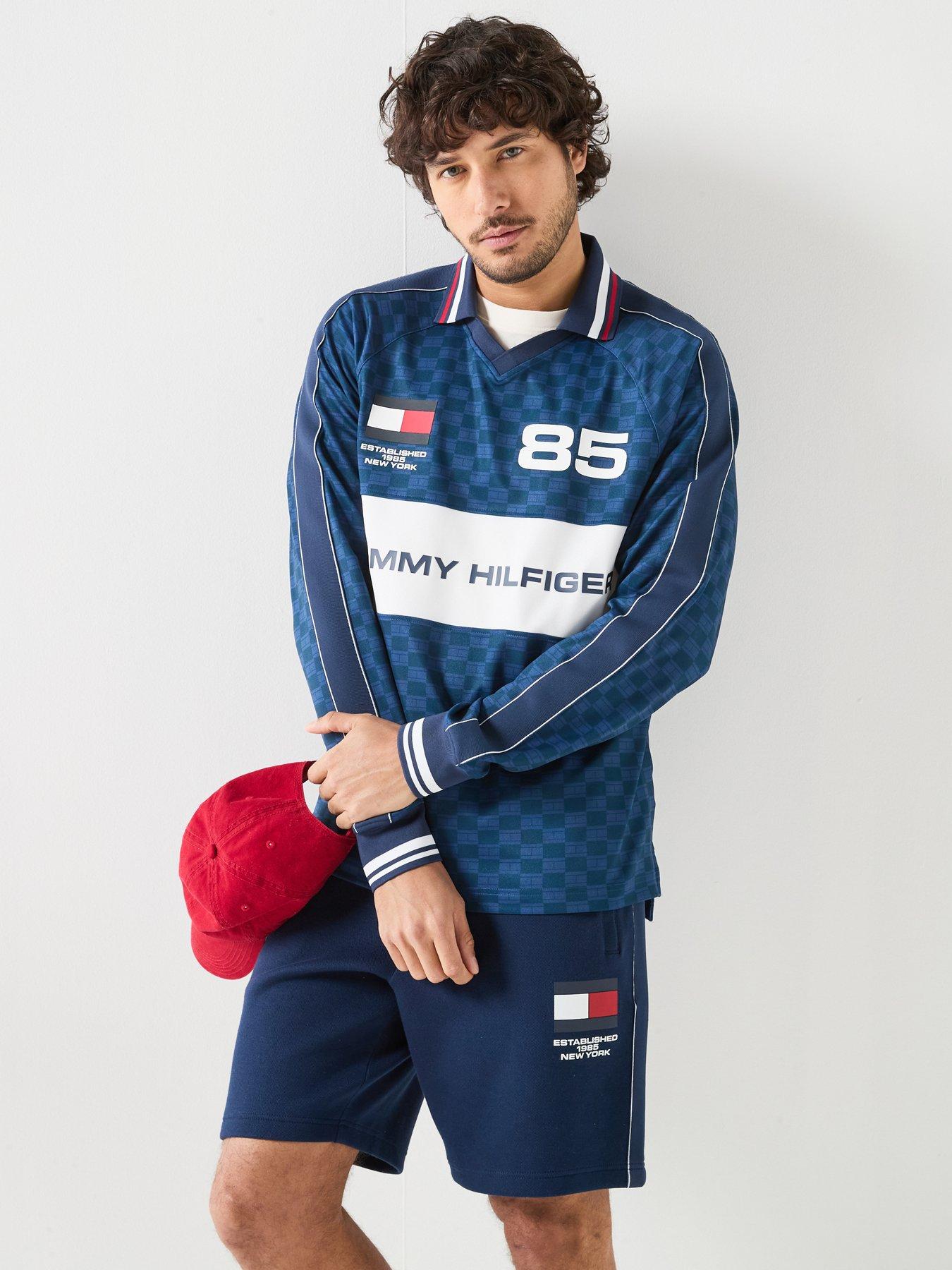 Tommy Hilfiger Hilfigr Countries Retro Printed Rugby Long Sleeve Polo Shirt - Navy