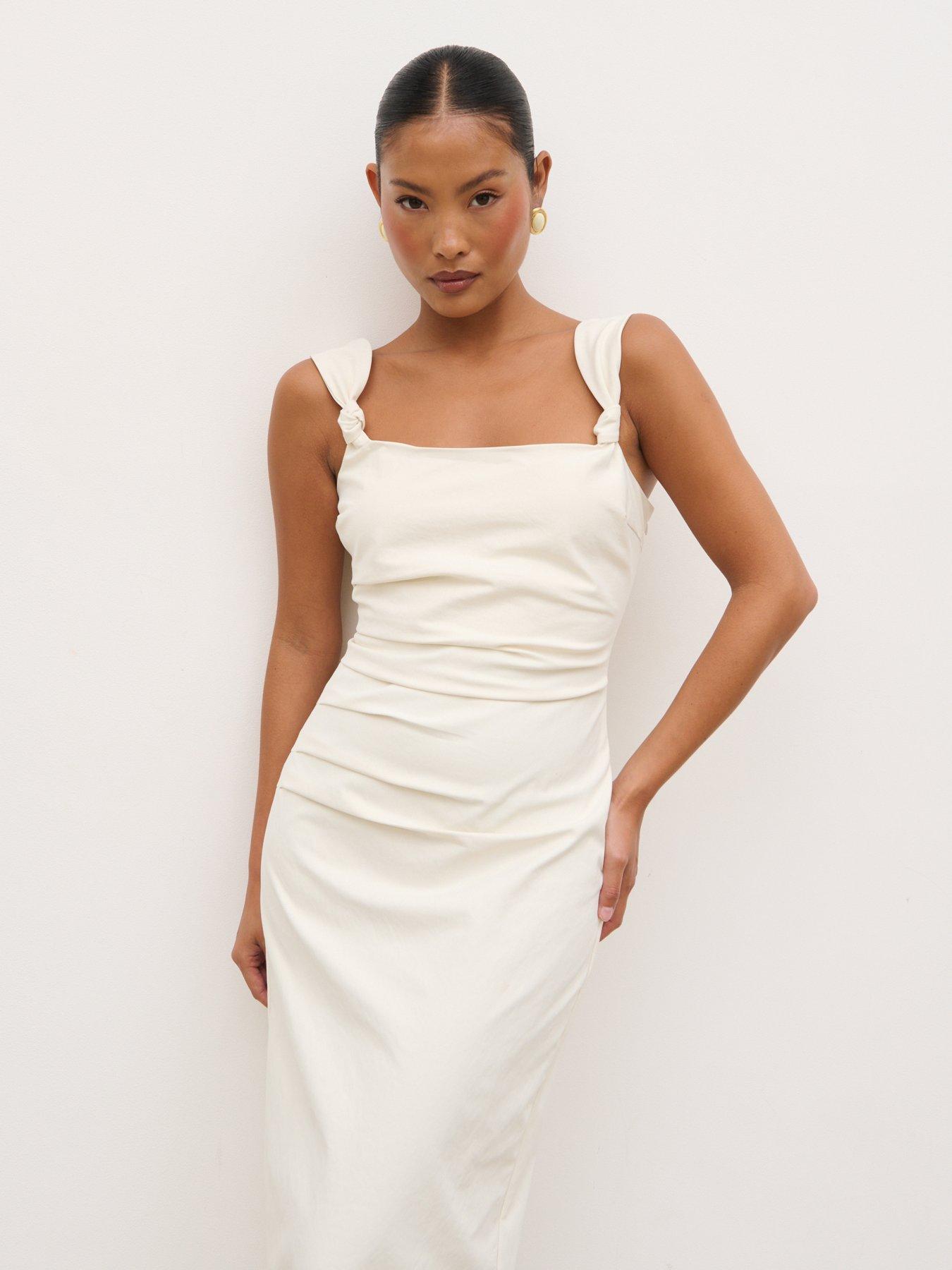 Pretty Lavish Maja Knot Midaxi Dress - Cream