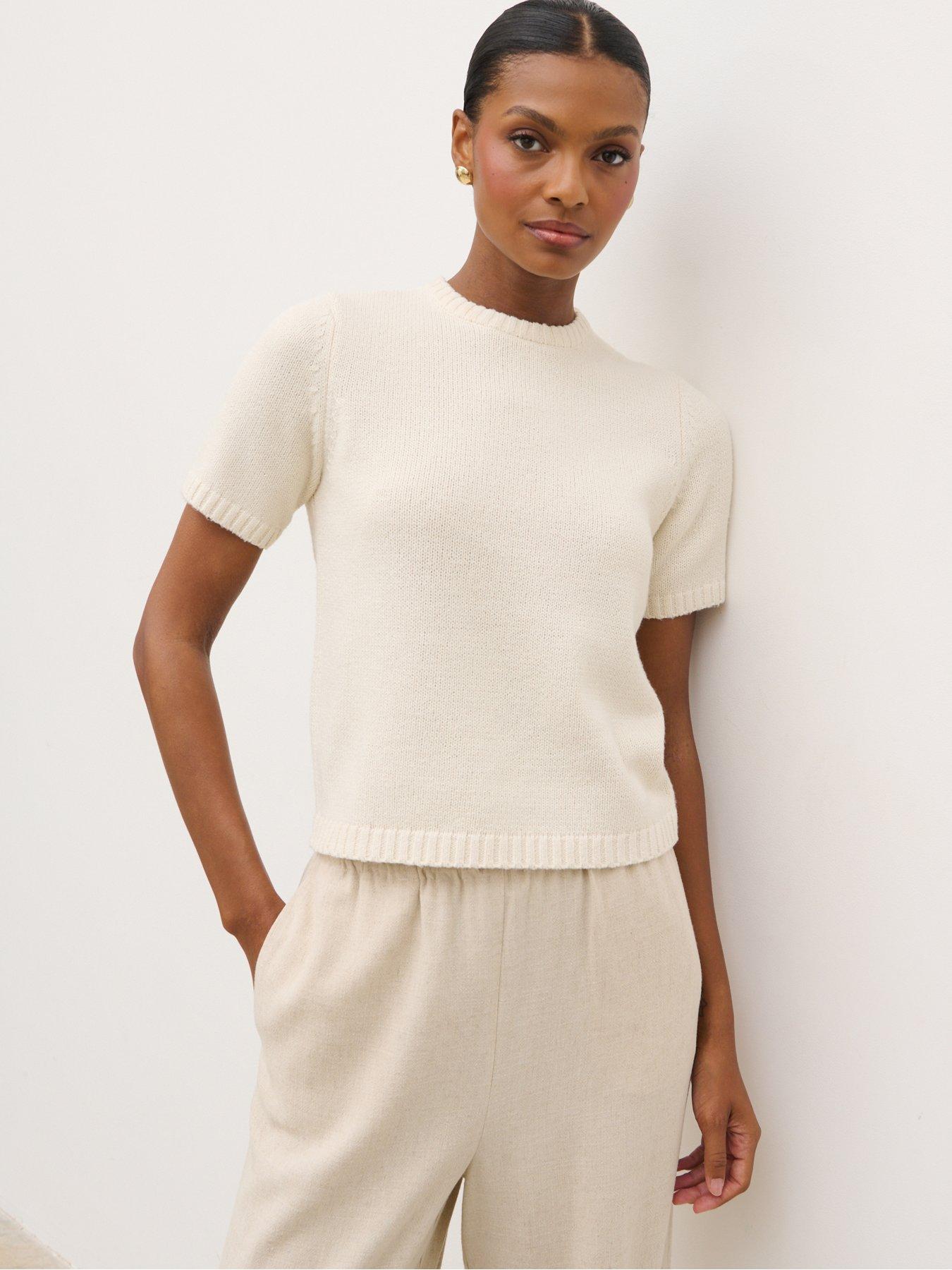 Pretty Lavish Molly Rustic Chunky Knit Top - Cream