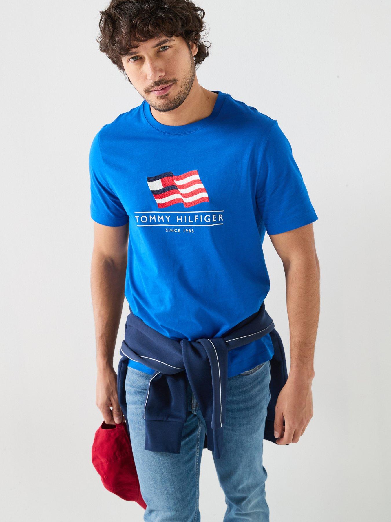 Tommy Hilfiger Americana Flag Graphic T-Shirt - Bright Blue