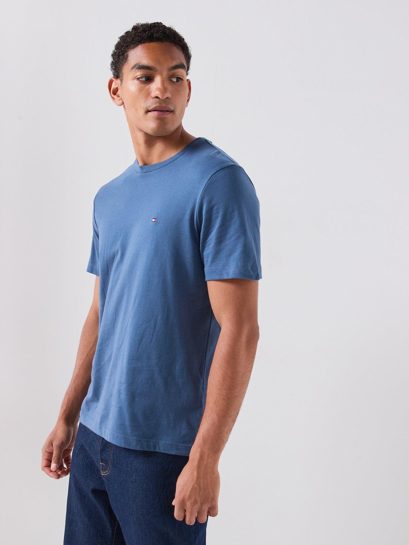Tommy Hilfiger Flag Embroidery Crew Neck T-Shirt - Aegean Sea