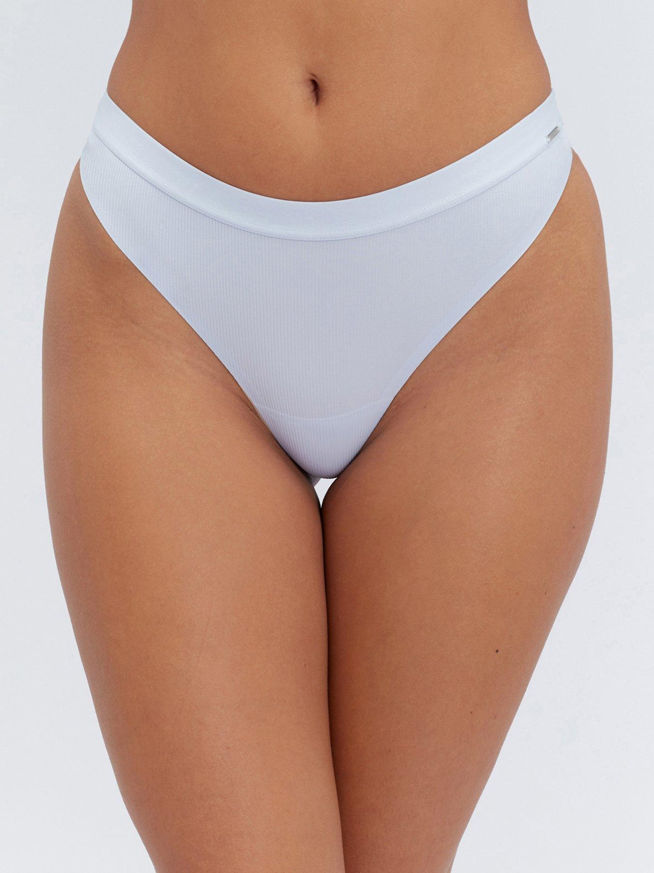 Boux Avenue Softest Ever Rib Thong - Arctic Blue