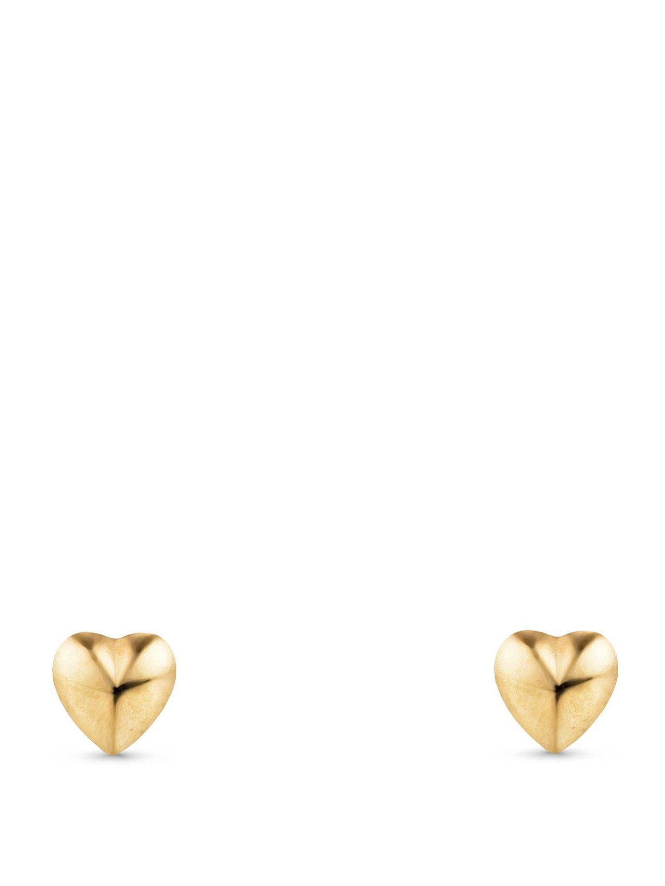 Image 1 of 4 of Beaverbrooks 9ct Yellow Gold Heart Earrings
