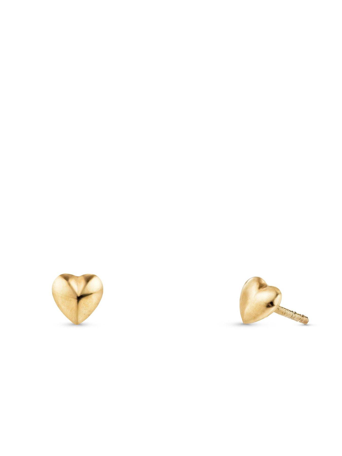 Image 2 of 4 of Beaverbrooks 9ct Yellow Gold Heart Earrings