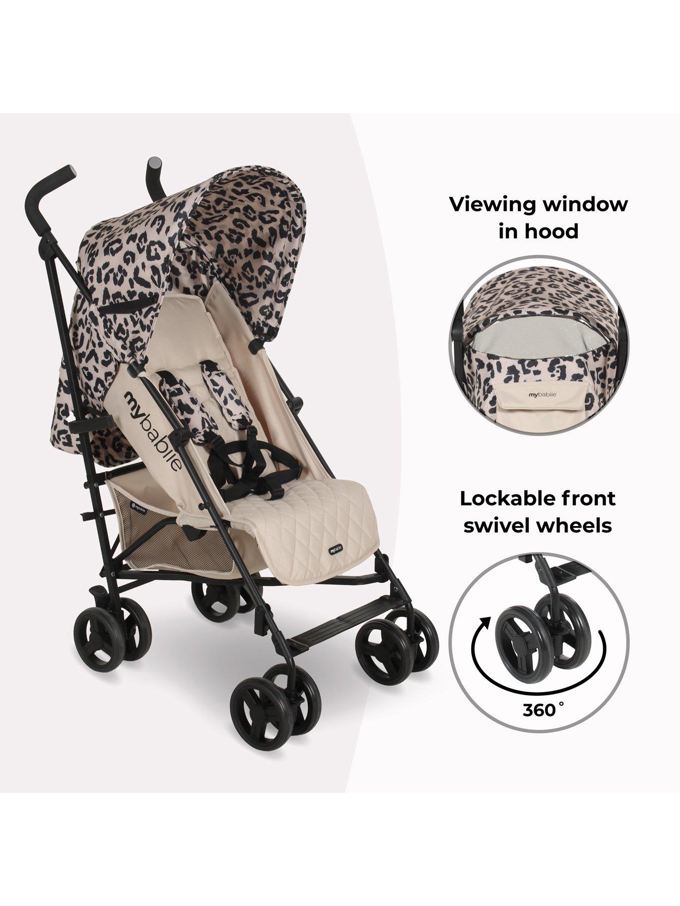  image of my-babiie-mb01-lightweight-stroller-fawn-leopard