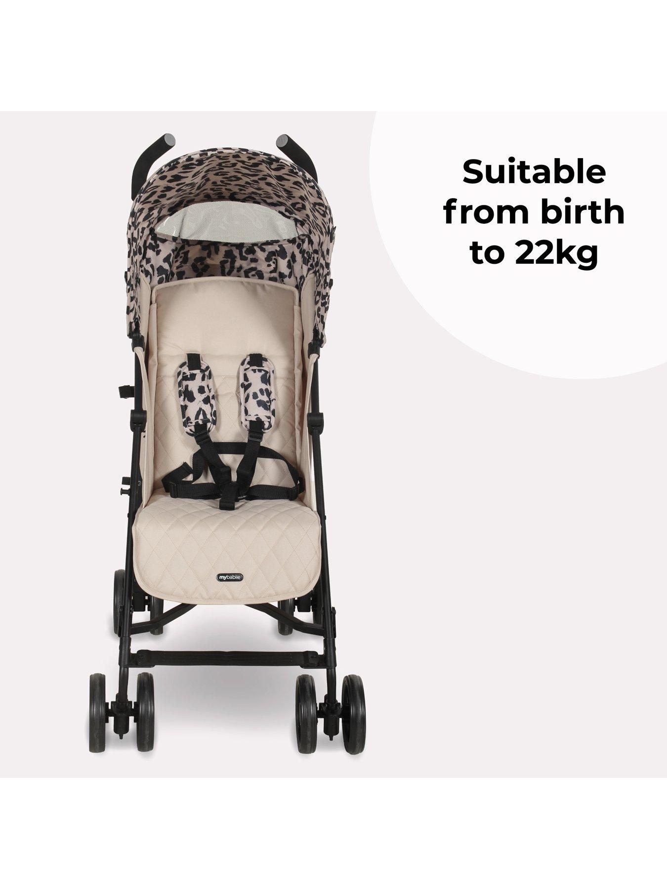  image of my-babiie-mb01-lightweight-stroller-fawn-leopard