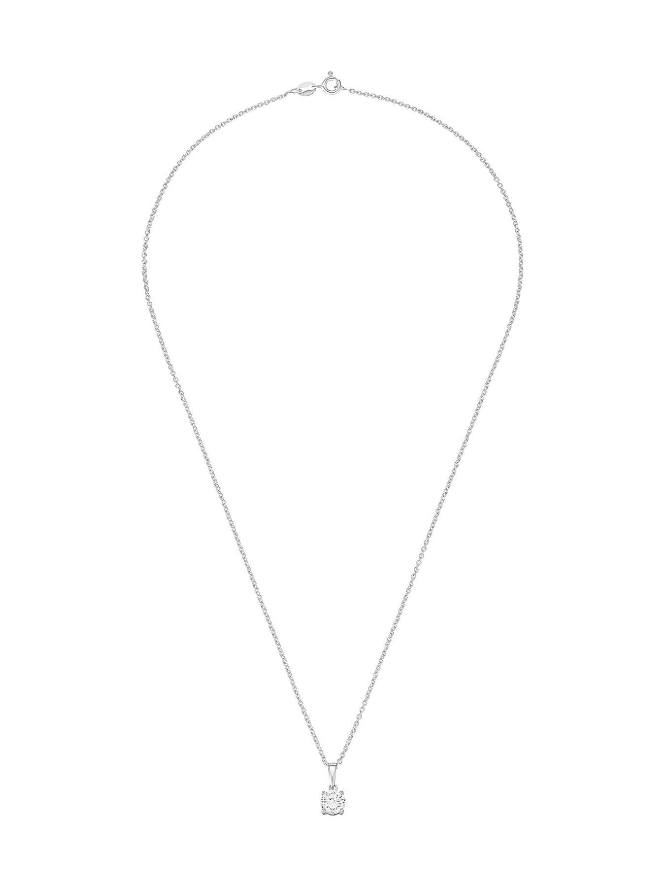  image of beaverbrooks-silver-cubic-zirconia-solitaire-pendant