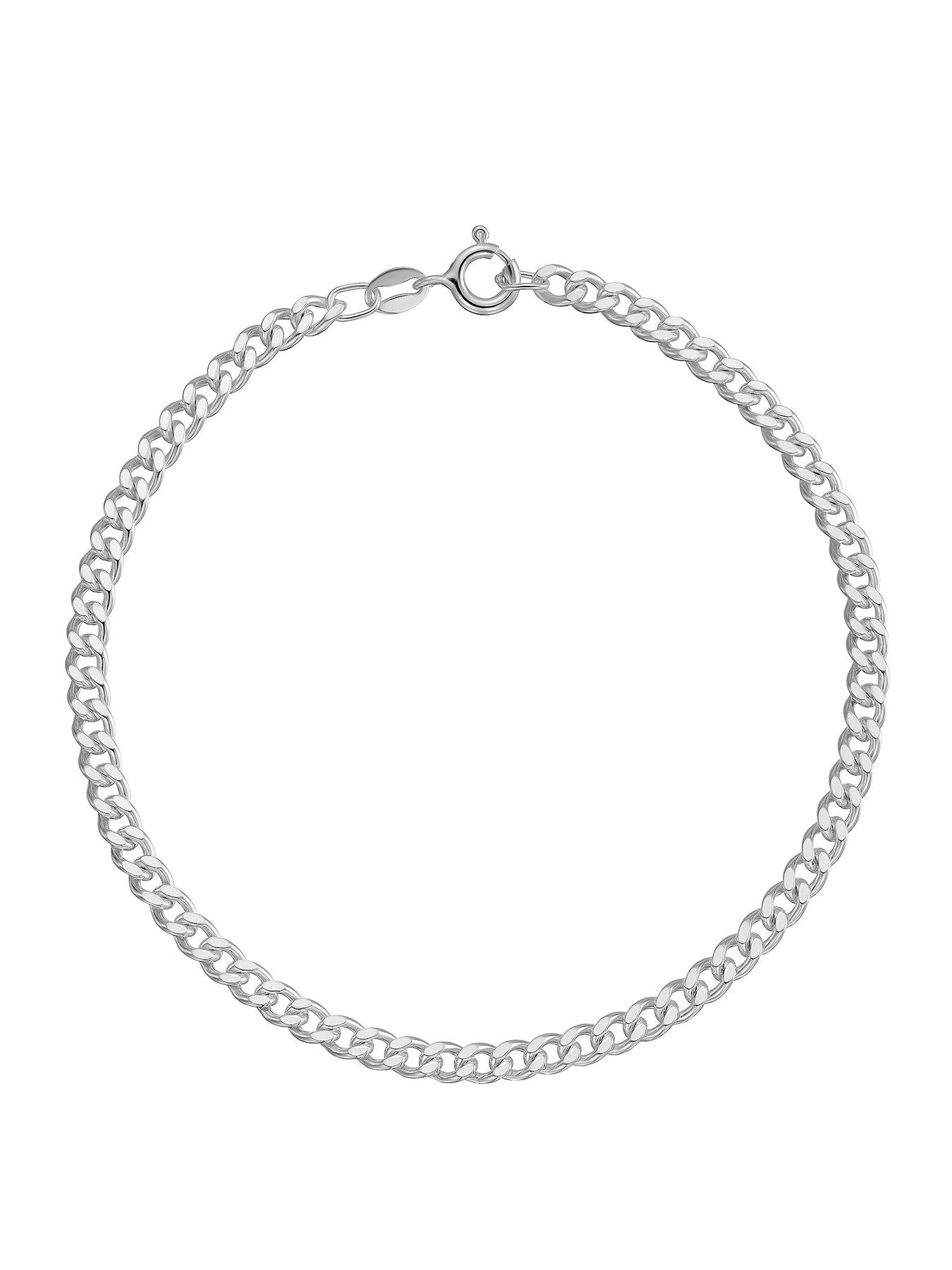  image of beaverbrooks-silver-curb-mens-bracelet