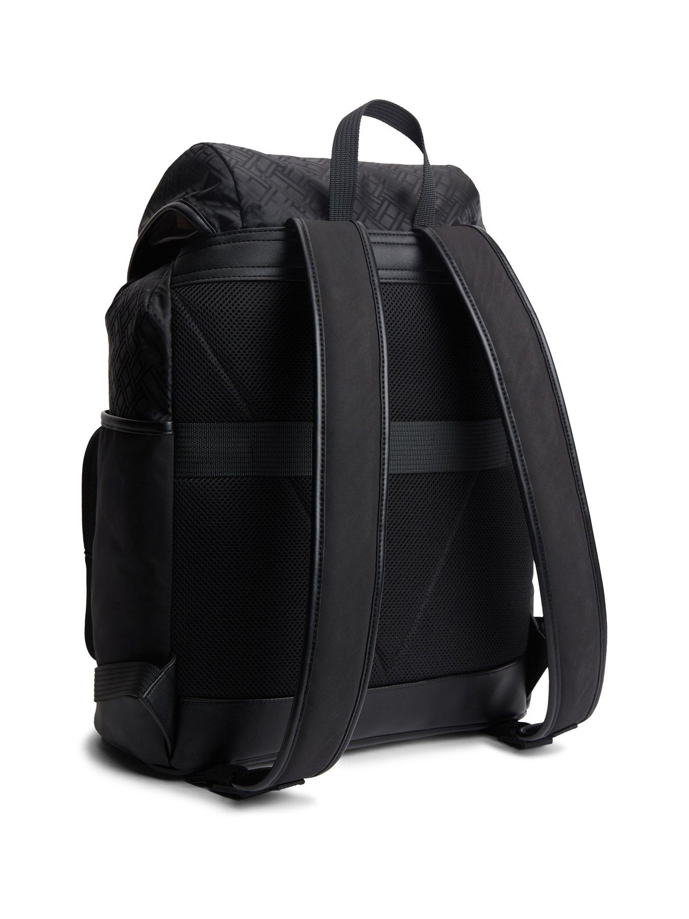 Image 3 of 5 of Tommy Hilfiger Nylon Jacquard Flap Backpack - Black