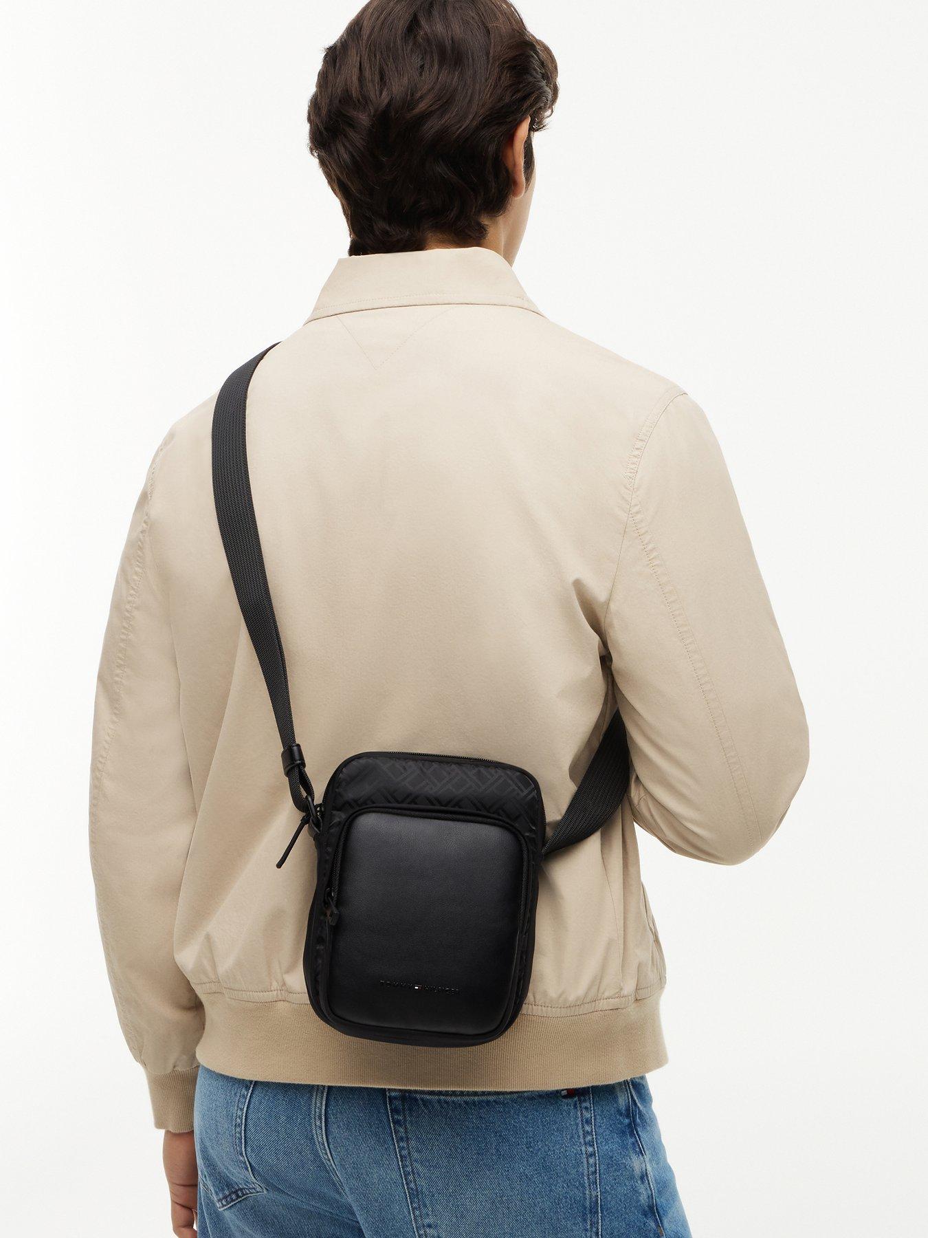 Image 2 of 5 of Tommy Hilfiger Nylon Jacquard Mini Reporter Bag - Black
