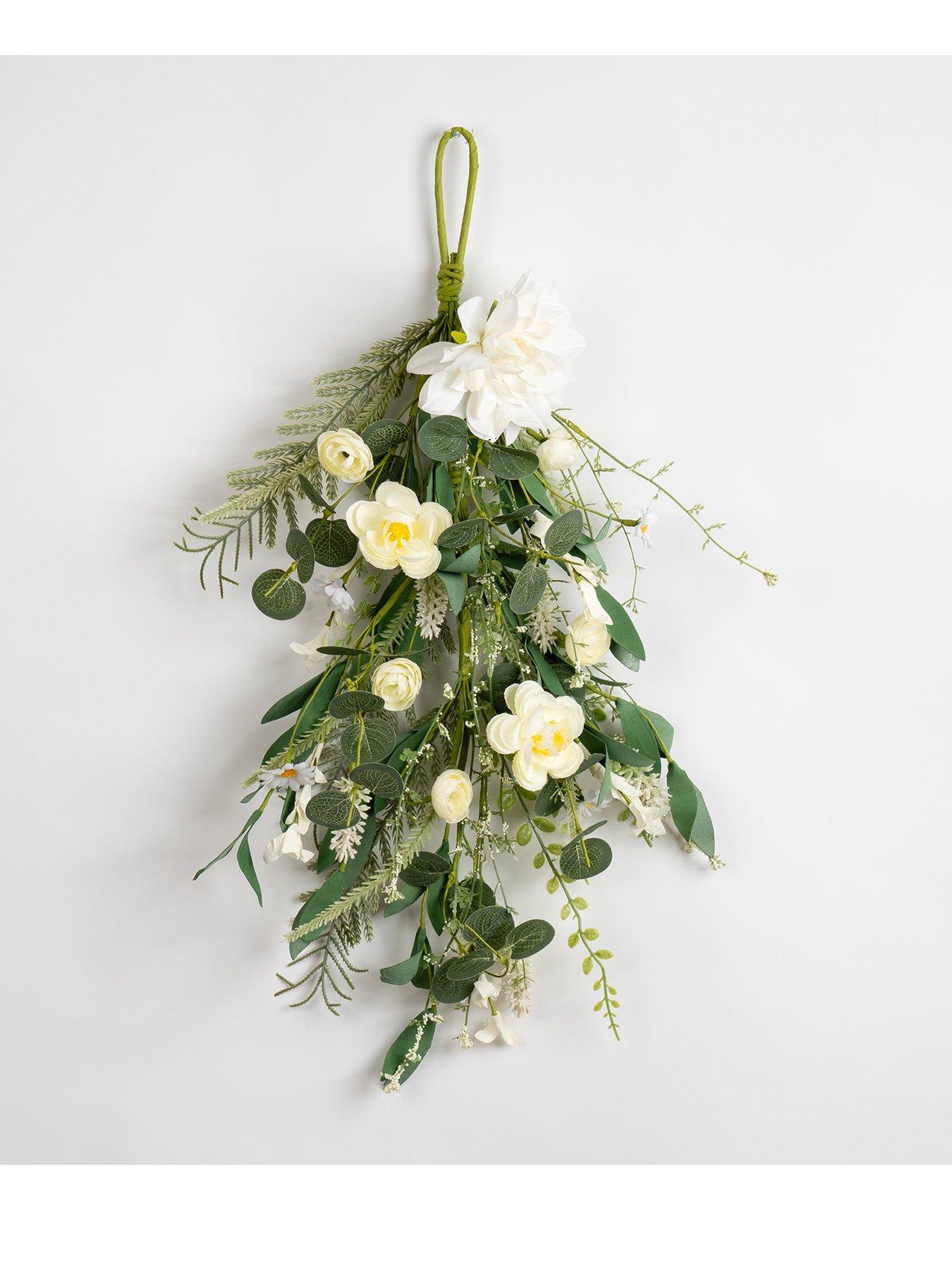 Image 2 of 3 of Scottish Everlasting Floral Swag - White
