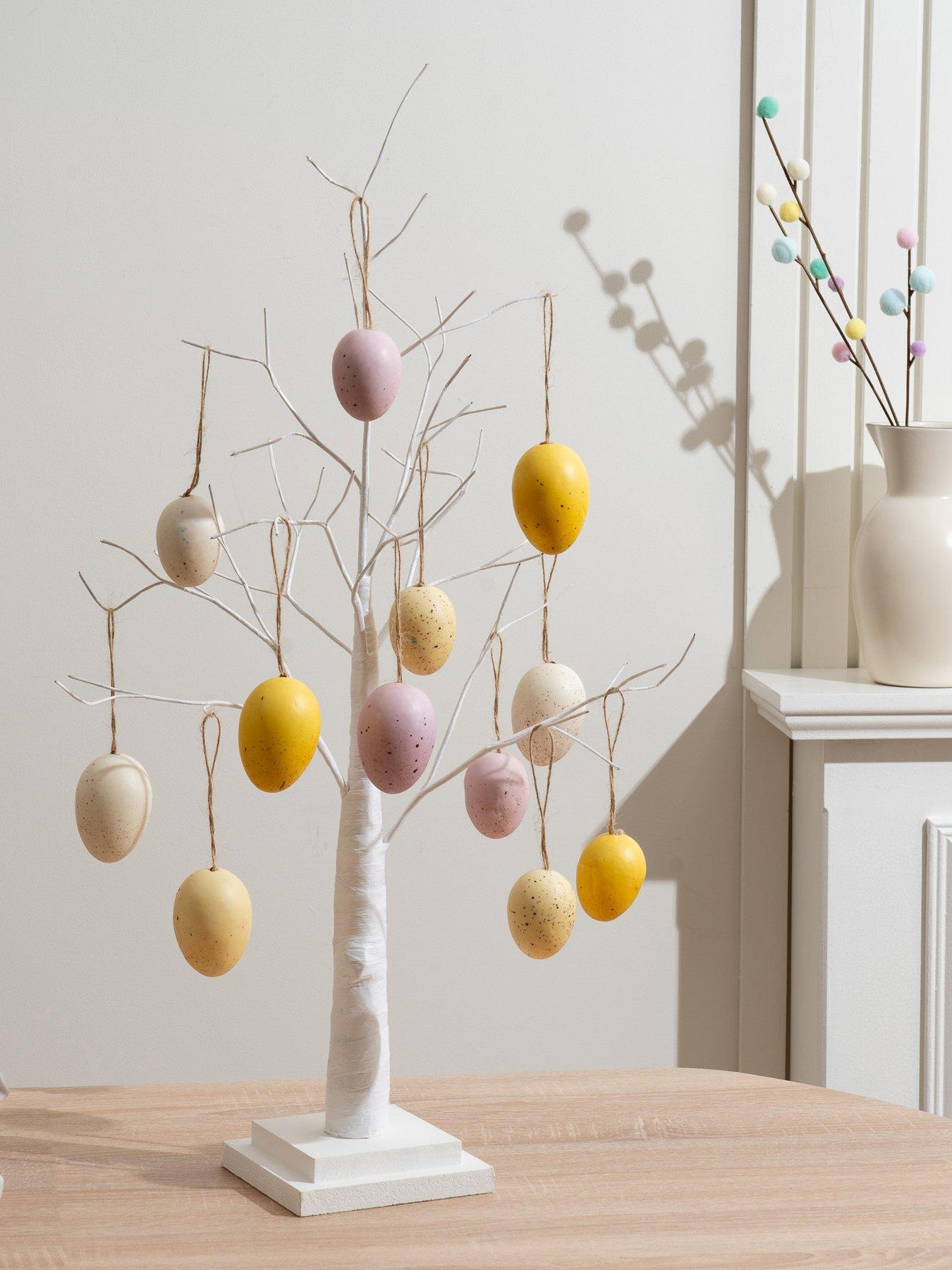 Image 1 of 3 of Scottish Everlasting White Twig Tree With Hanging Eggs